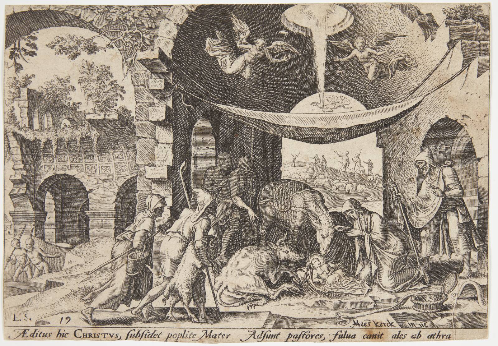 Hyrdernes tilbedelse, Philips Galle, 1569