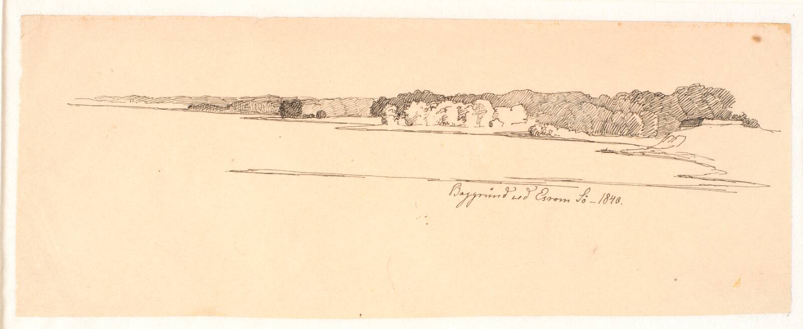 Baggrund ved Esrom Sø, Johan Thomas Lundbye, 1840