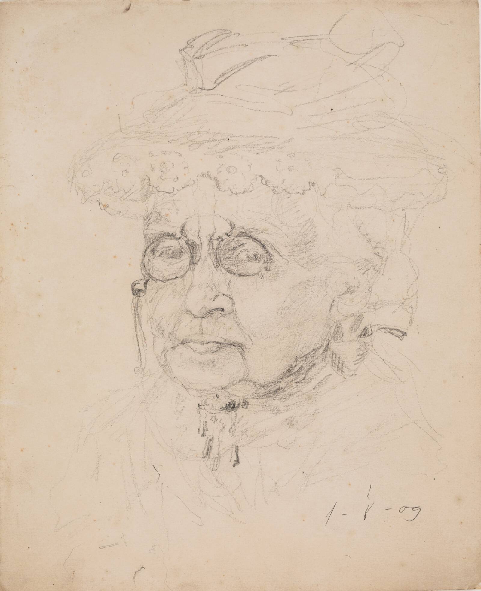 Kvinde med lorgnet, J.A. Jerichau, 1909