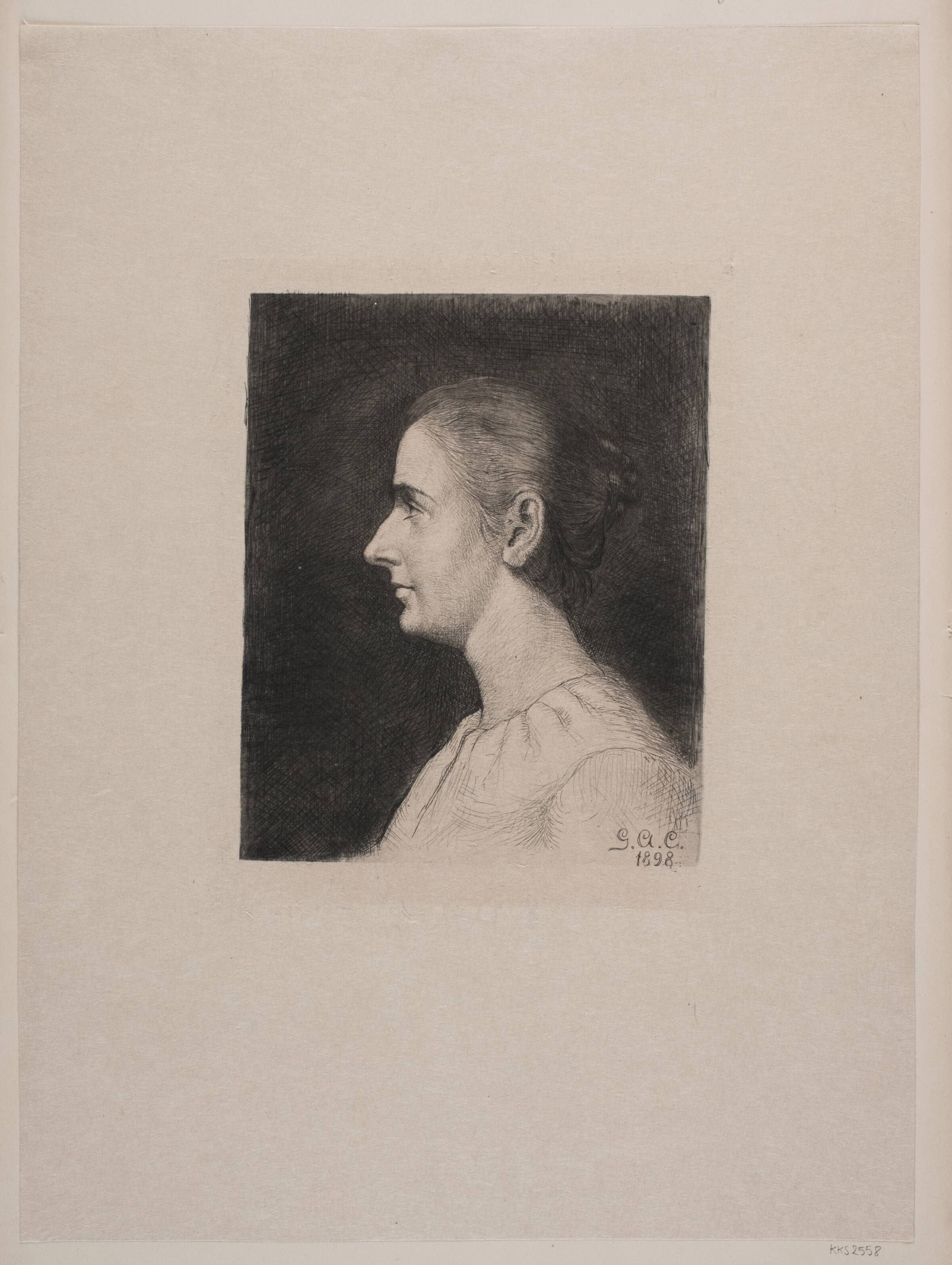 Kvindeportræt, G.A. Clemens, 1898