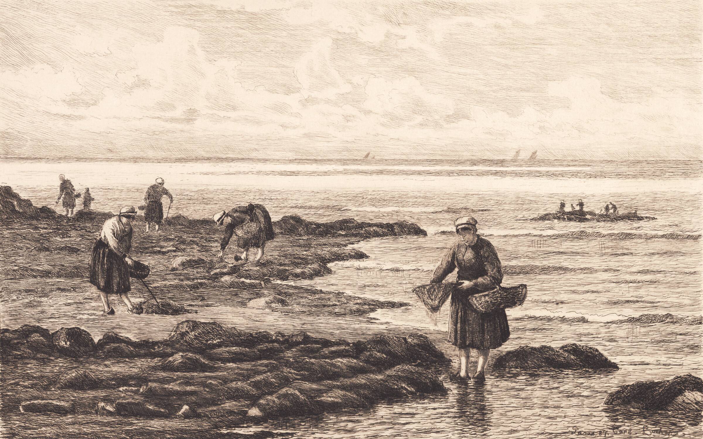Rejefiskere i Bretagne, Carl Locher, 1887