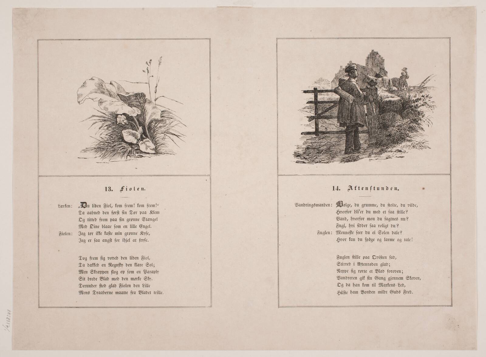Fiolen; Aftenstunden, Adolph Kittendorff, 1845
