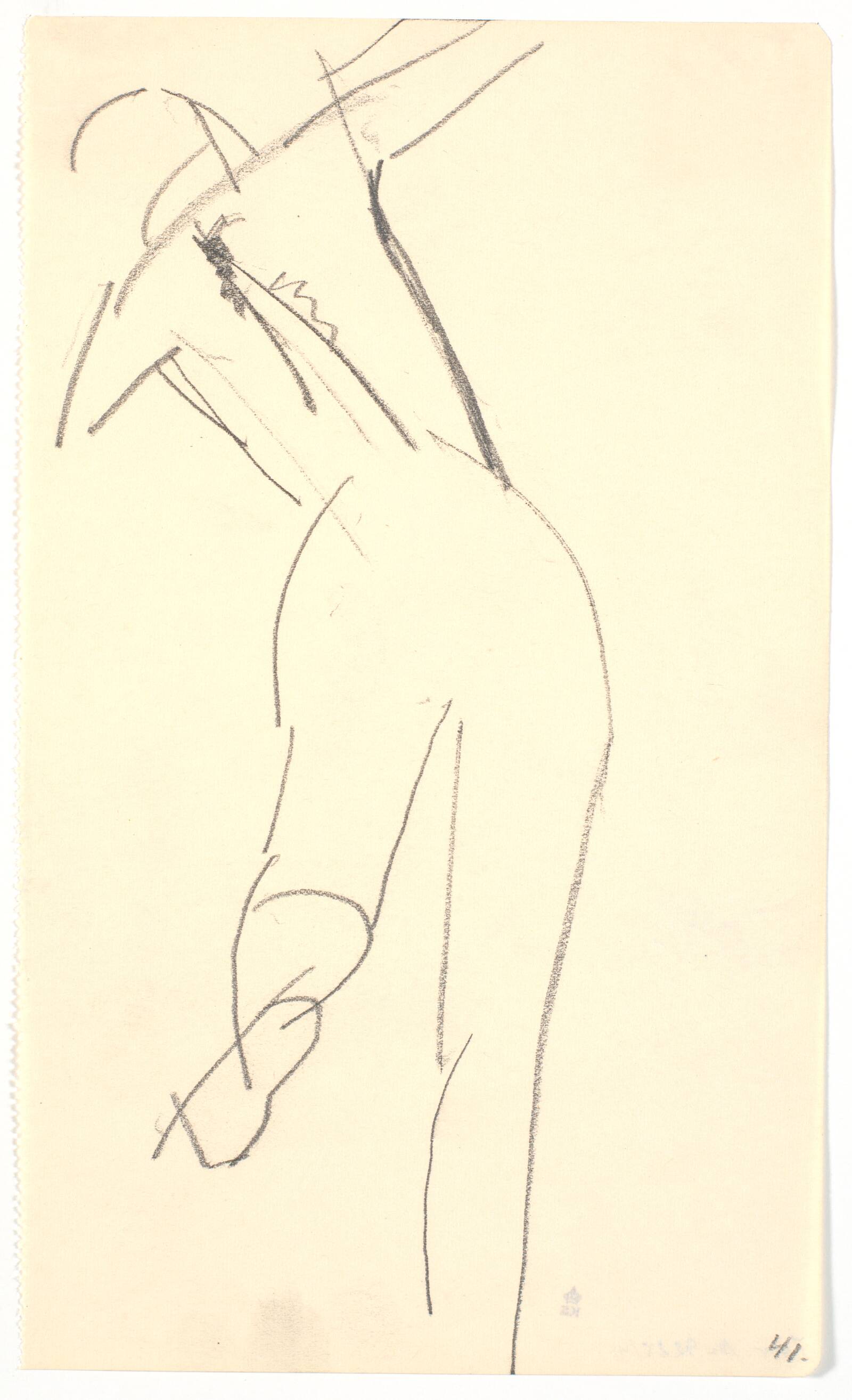 Stående model, set bagfra, Isakson, Karl, 1914-1915