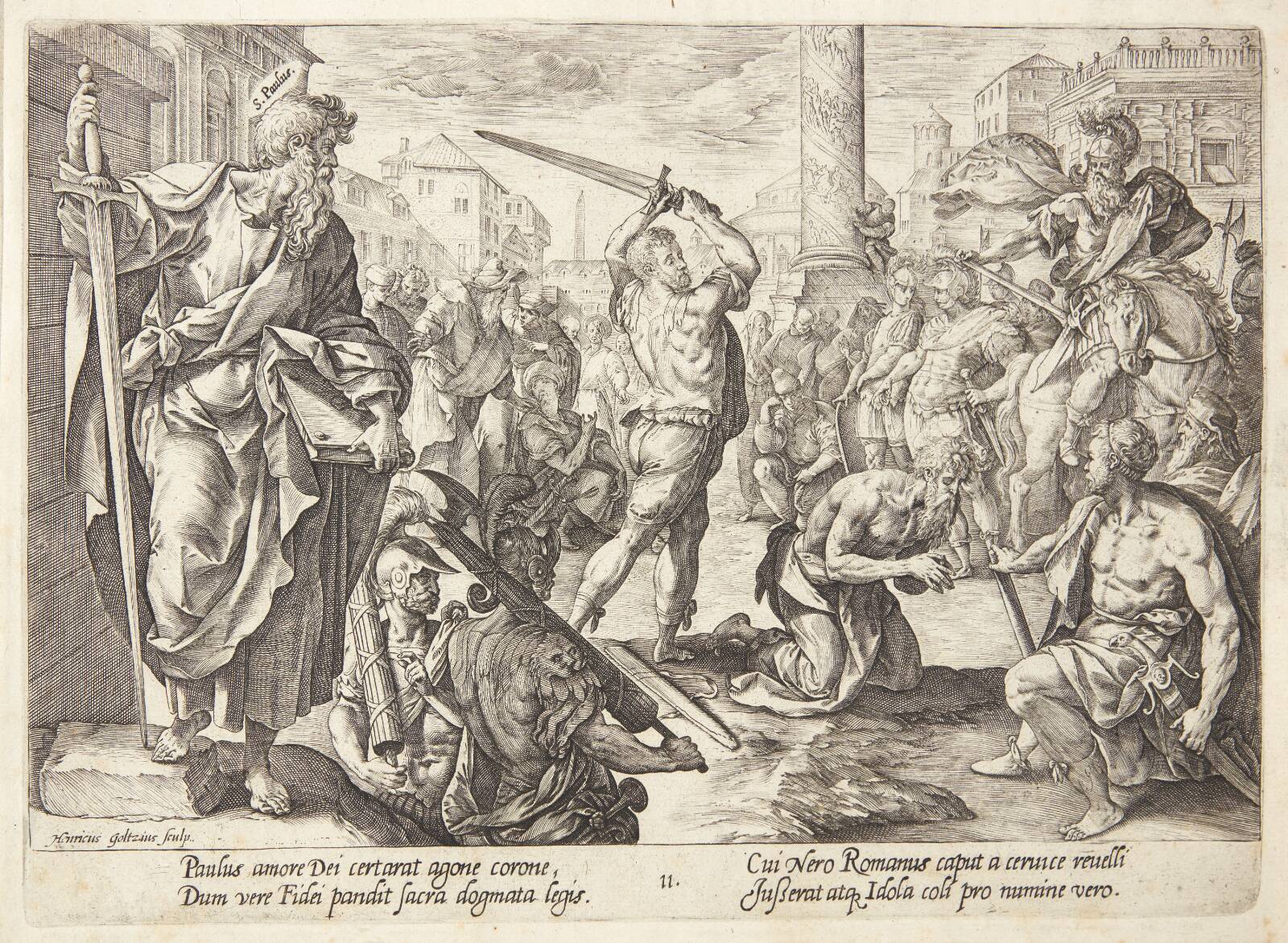 Paulus' martyrium, Hendrick Goltzius, 1576-1579