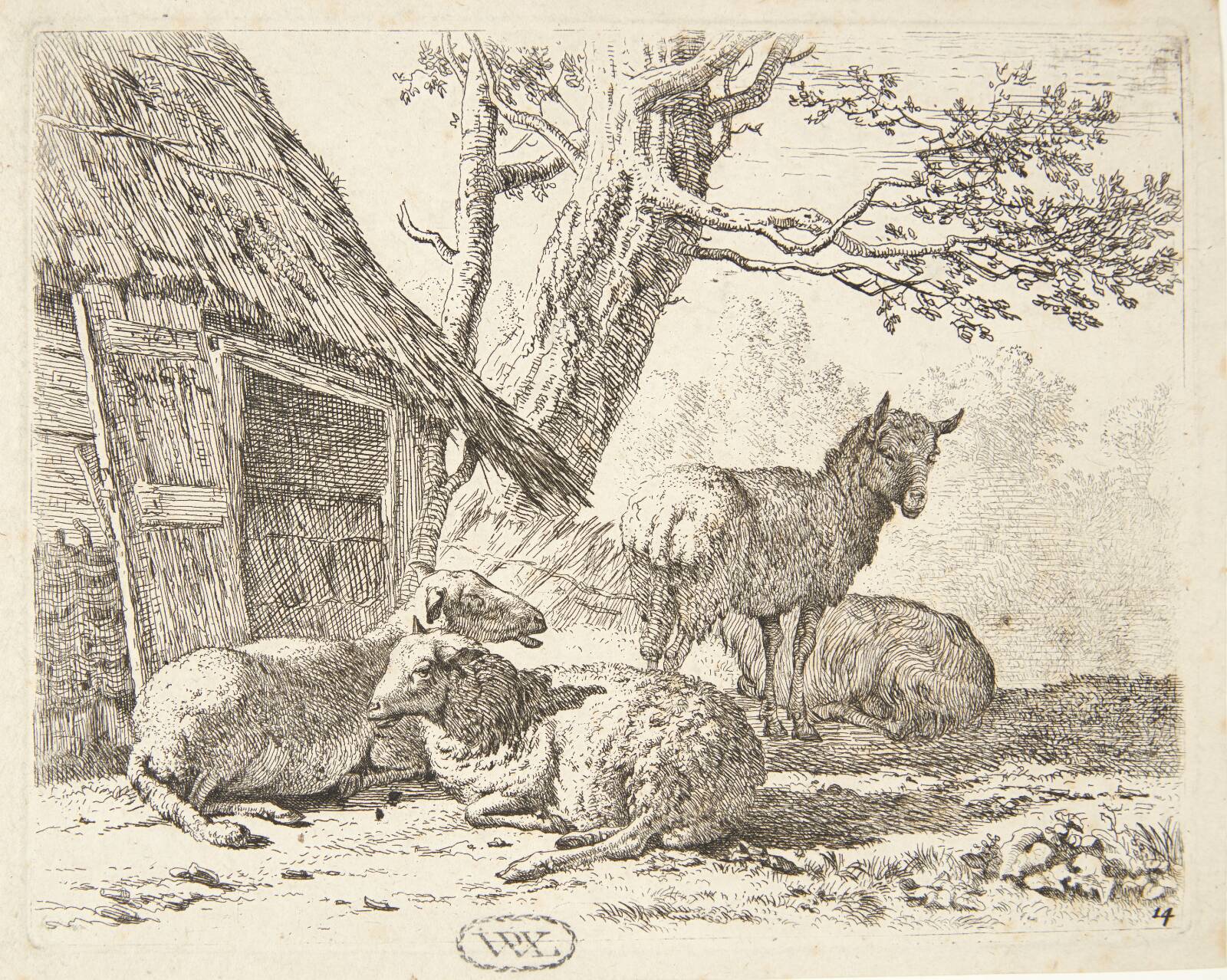 Fire får, Karel Du Jardin, 1626-1678