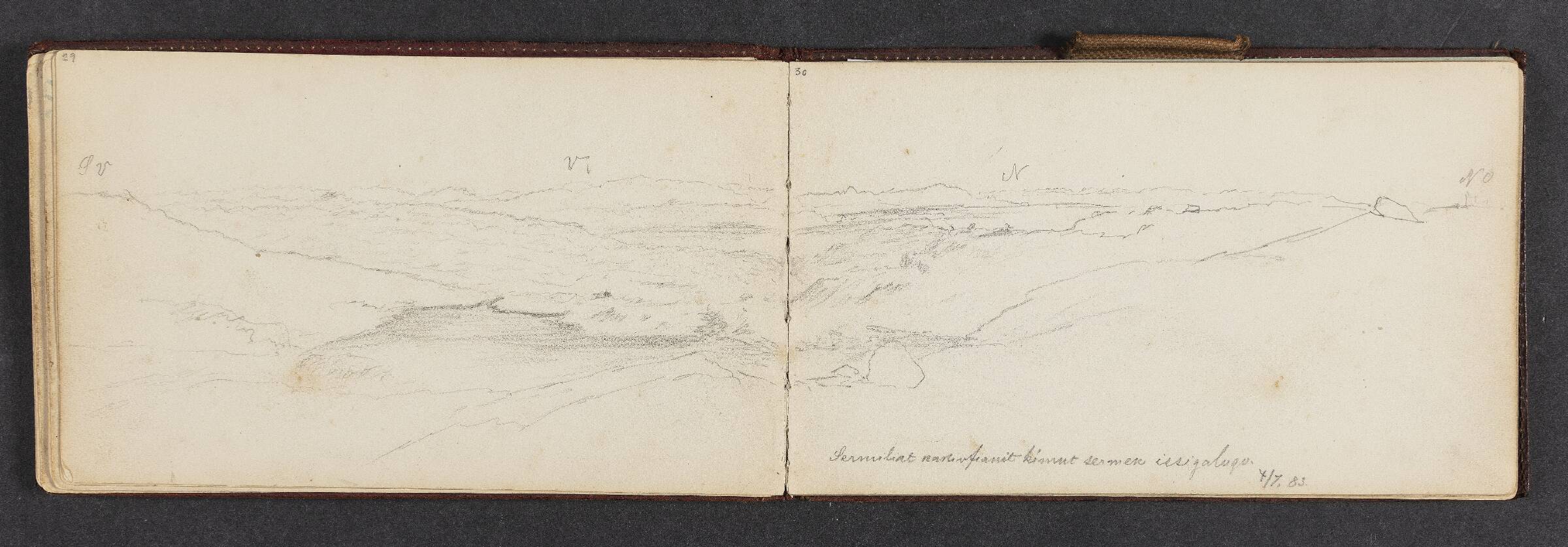 Landskab med fjelde, Lars Møller, 1883