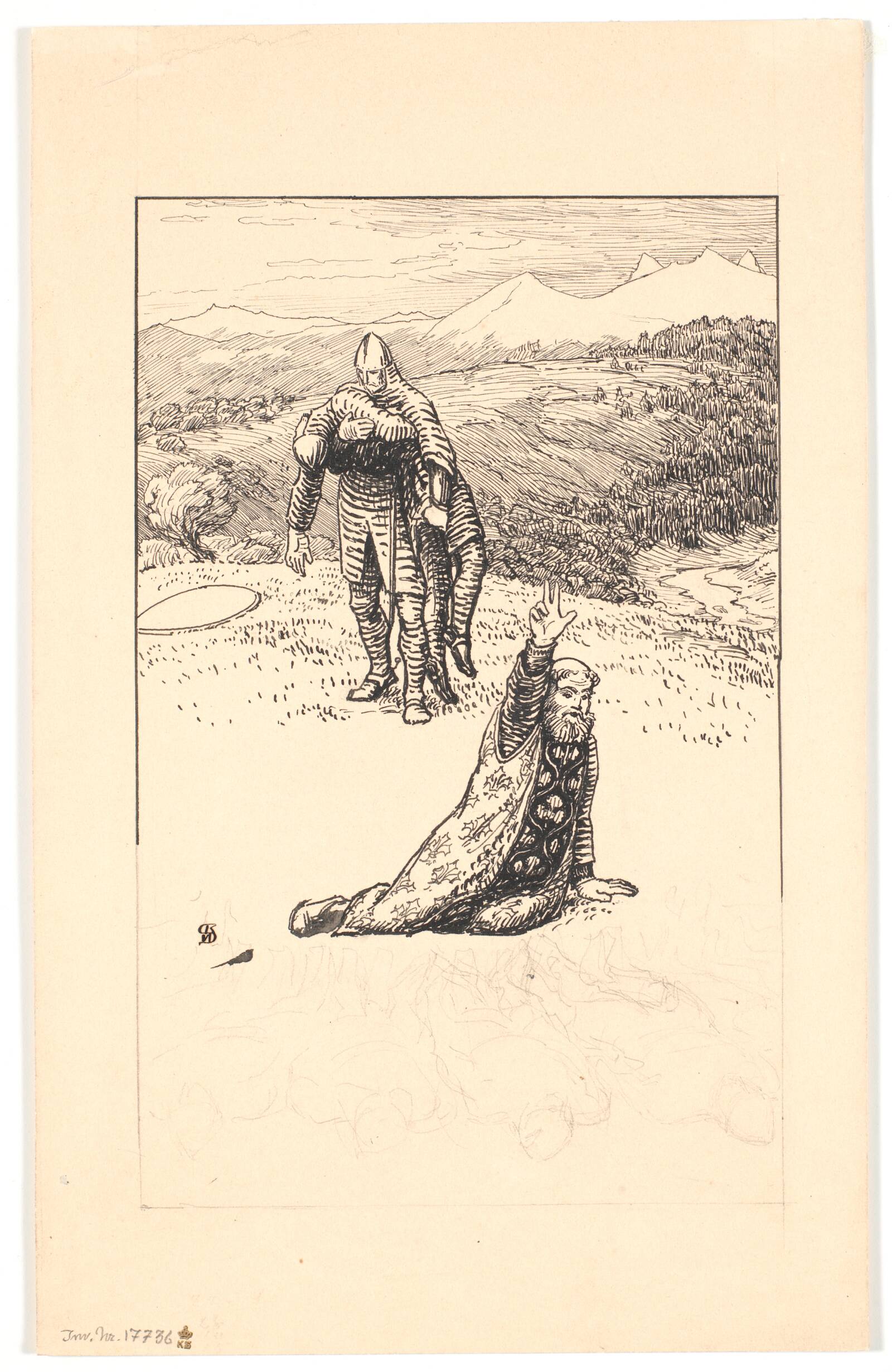 Ærkesbisp Turpins død, Niels Skovgaard, 1896
