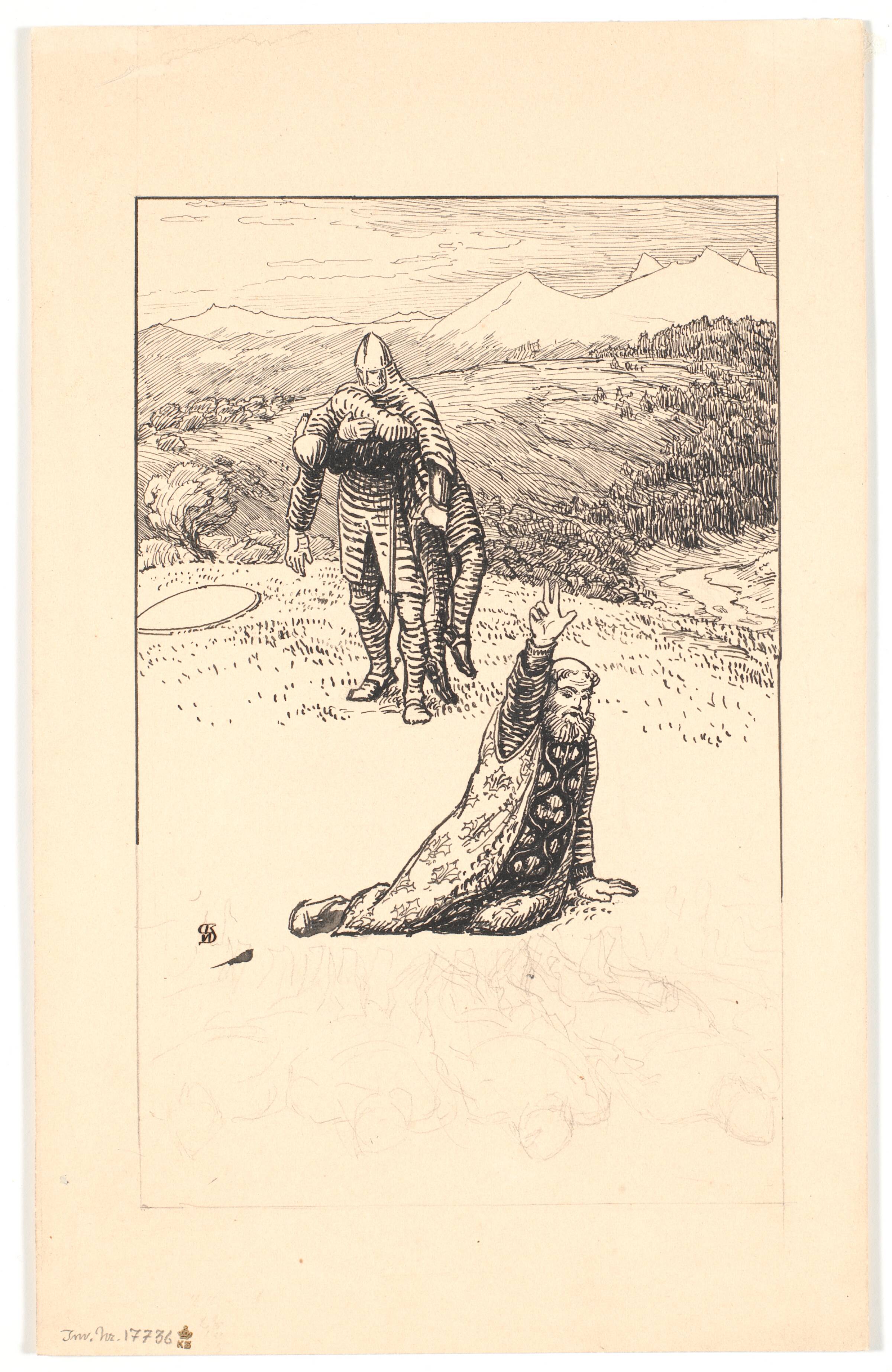 Ærkesbisp Turpins død, Niels Skovgaard, 1896