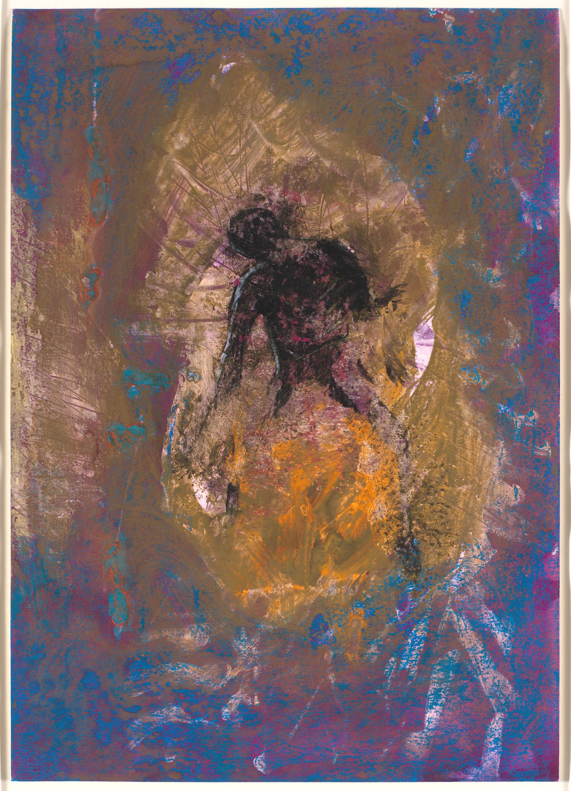 Tegning. Komposition med menneskelig figur, Nina Sten-Knudsen, 1983