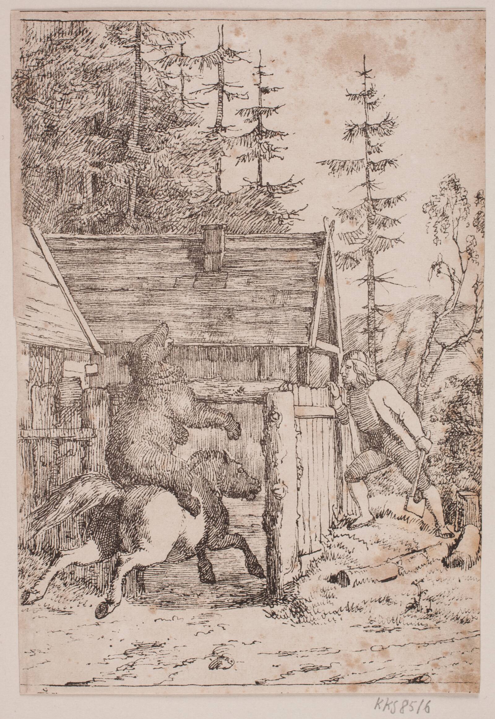 Bjørnen som rytter, Ubekendt, 1845