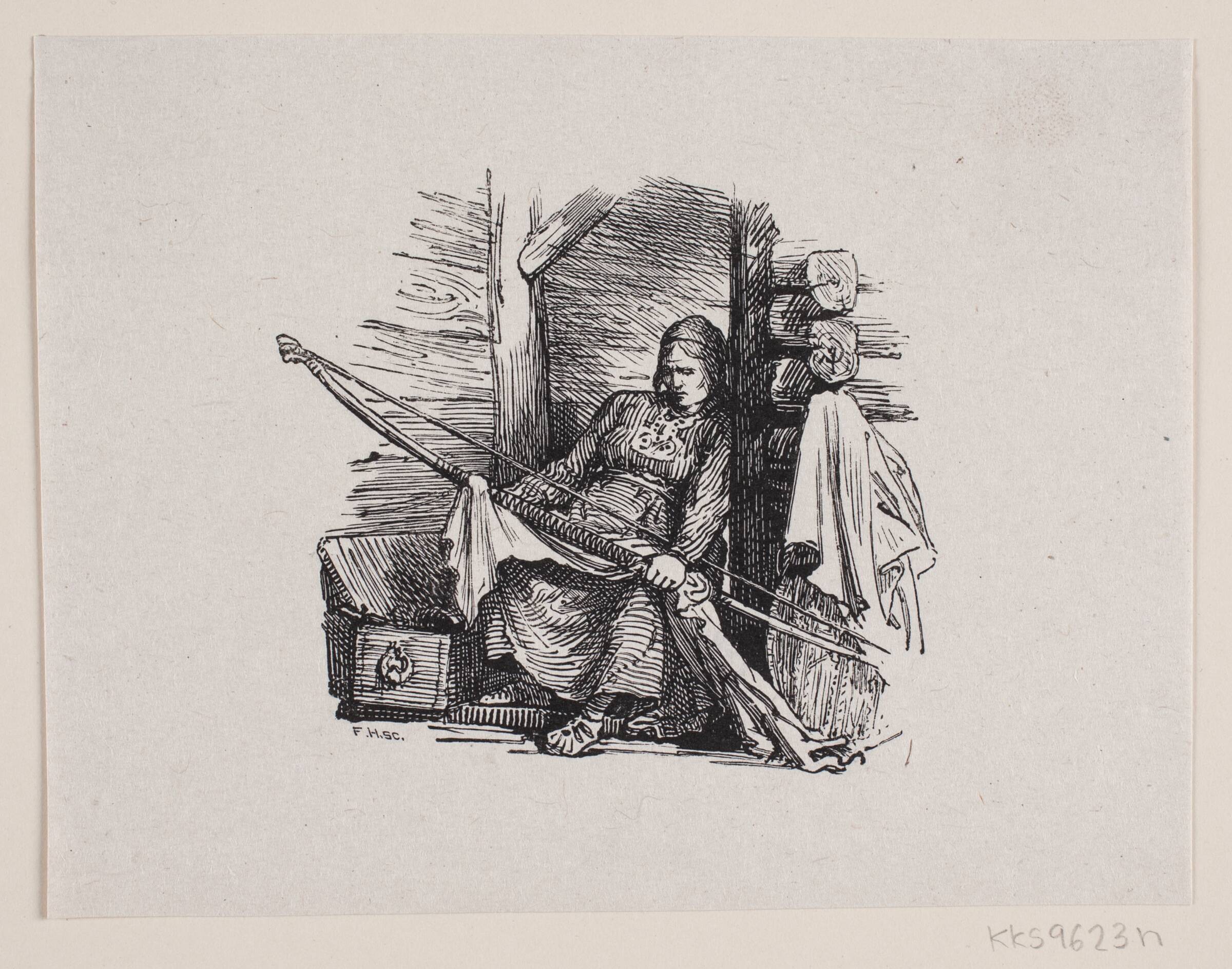 Illustration til Carl Ploug, "Kong Harald og Islændingen", Carl Ploug, 1870-1881