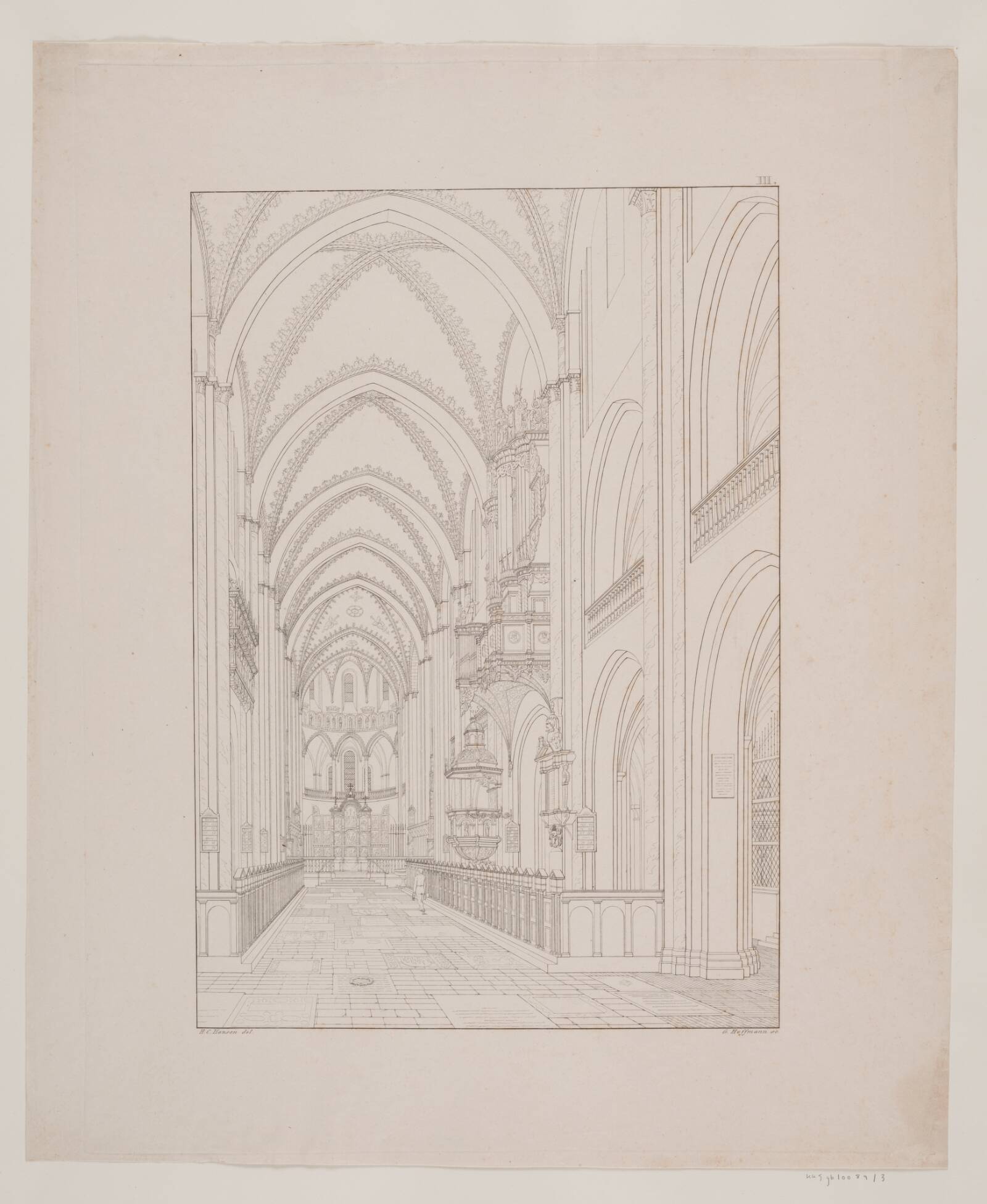 Det indre af Roskilde Domkirke, Georg Hoffmann, 1833