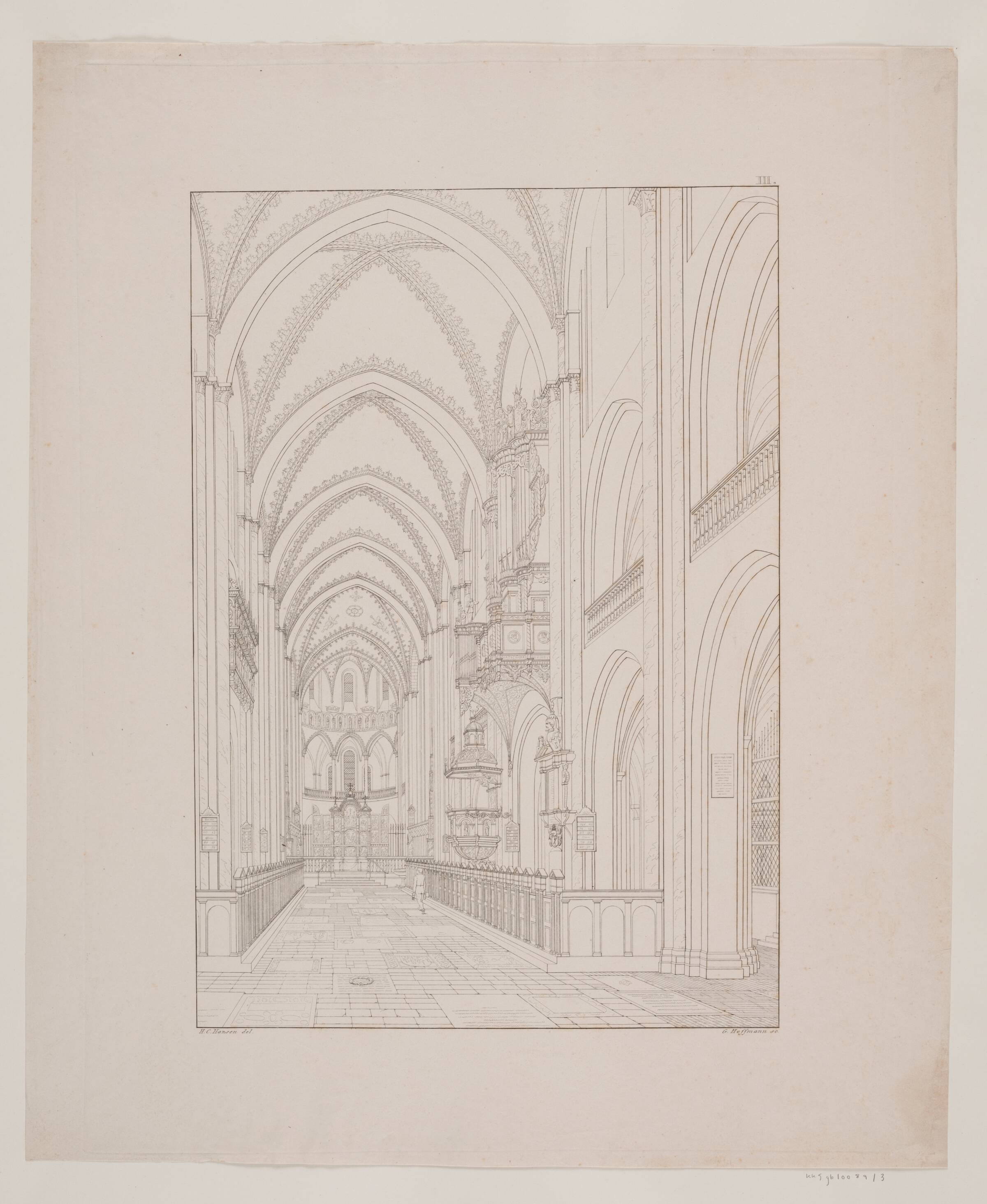 Det indre af Roskilde Domkirke, Georg Hoffmann, 1833