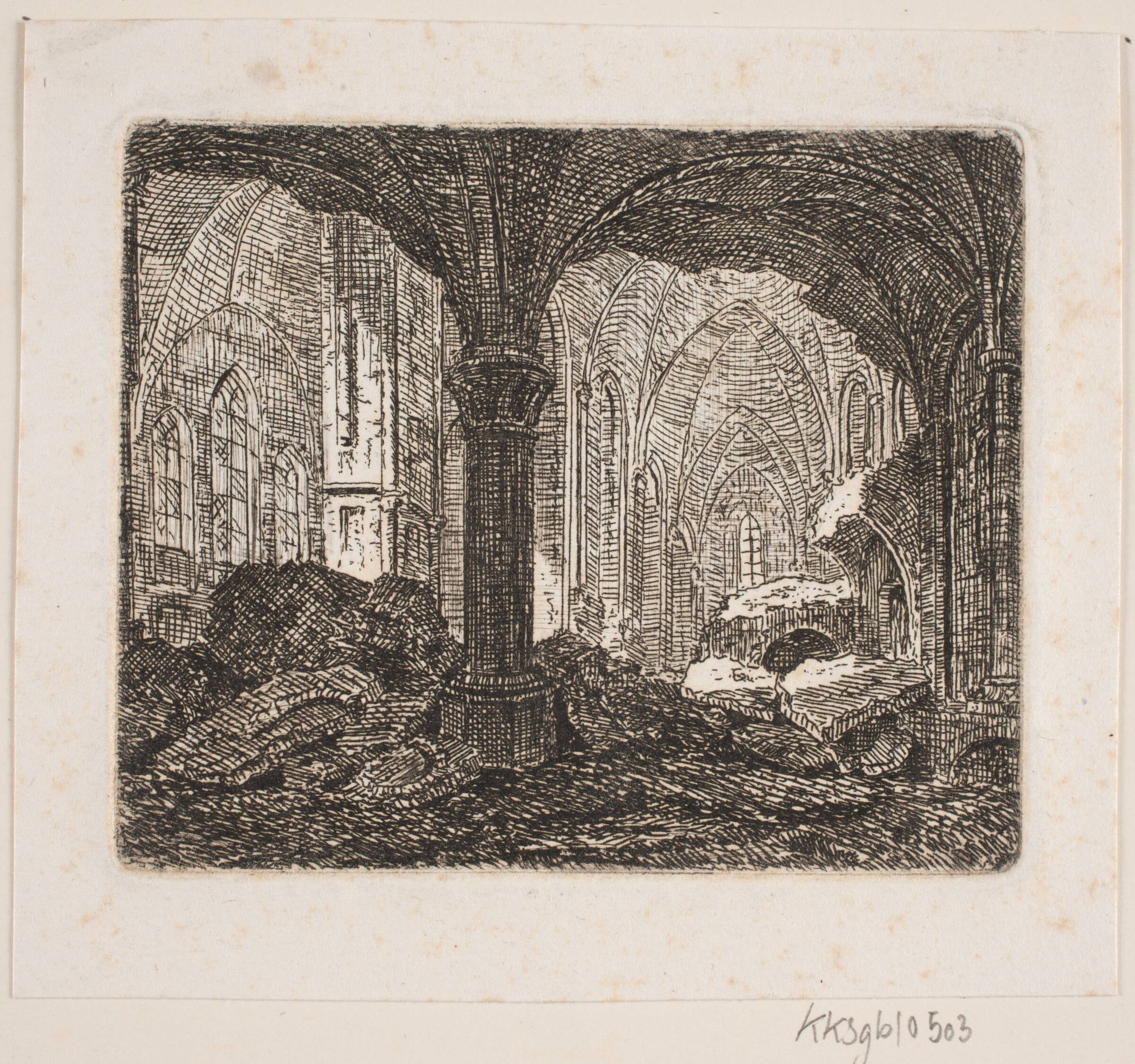 Interiør fra samme Ruin 1806, Jes Bundsen, 1806