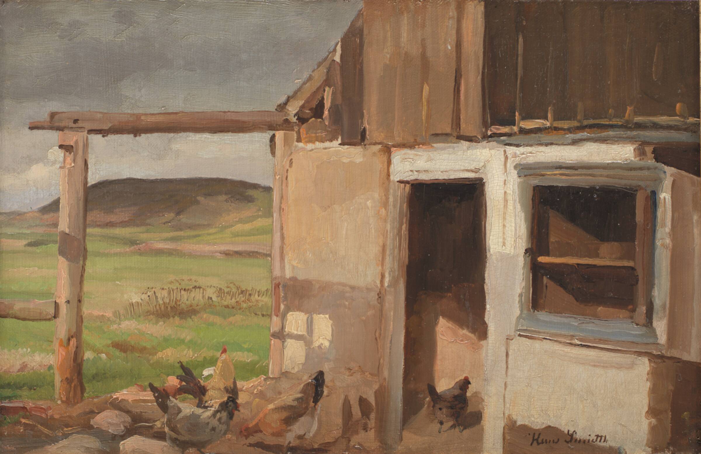 Hus med hønsegård, Hans Smidth, 1818-1918