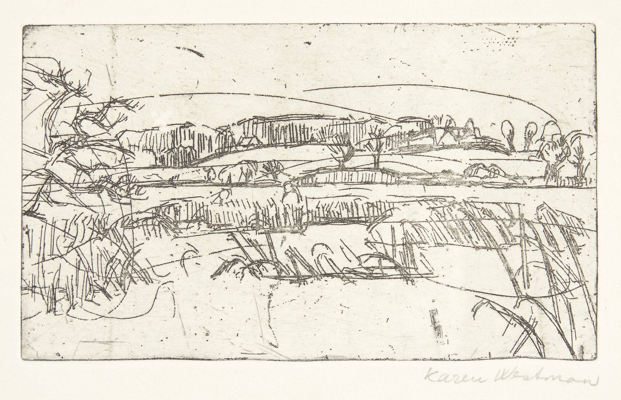 Landskab med skov i horisonten, Karen Westman, 1916-1970