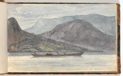Fjordlandskab med robåd