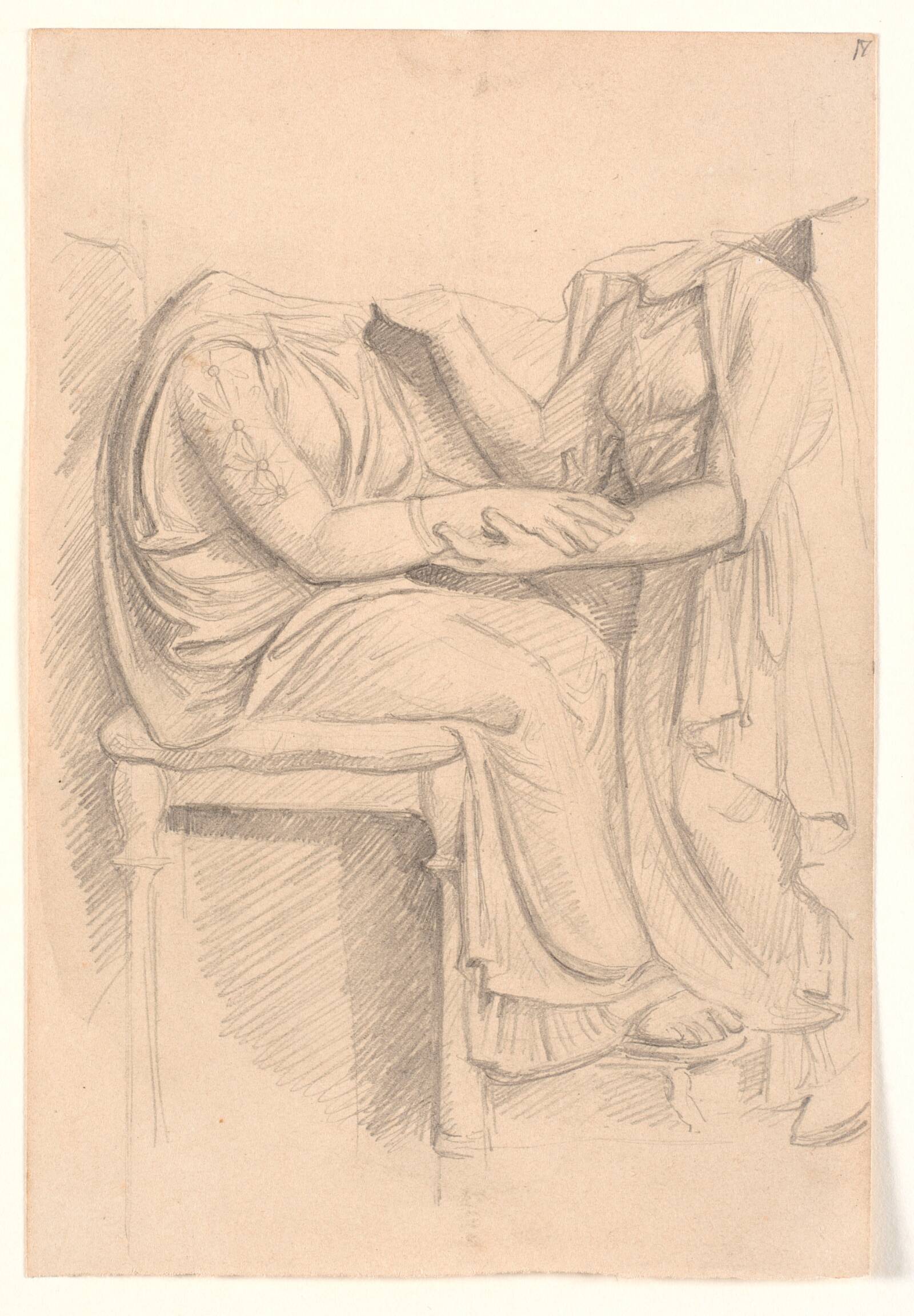 Studie efter attisk gravrelief, Joakim Skovgaard, 1880-1889