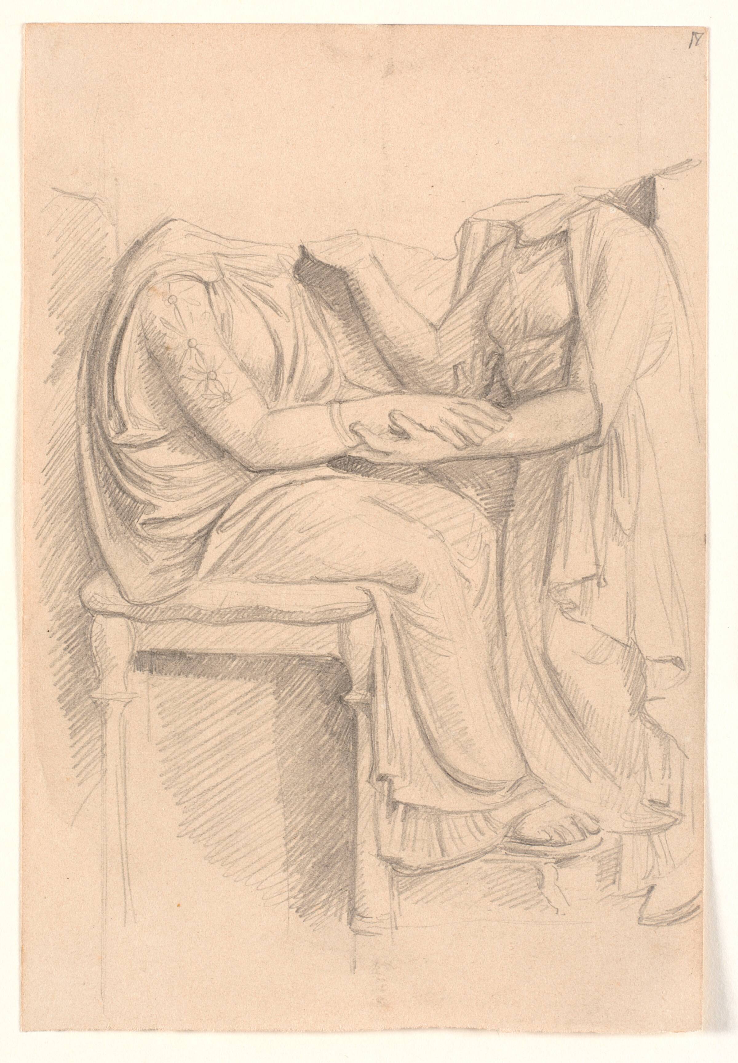 Studie efter attisk gravrelief, Joakim Skovgaard, 1880-1889