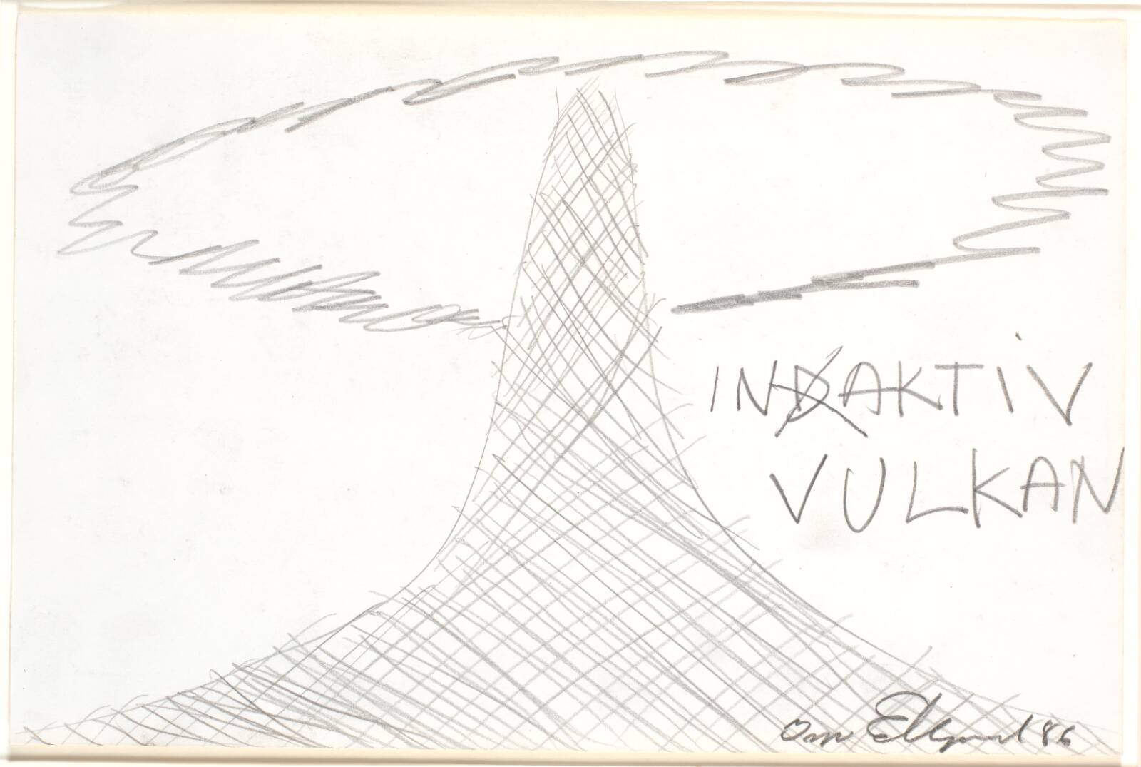 "In(d)aktiv vulkan", Inge Ellegaard, 1986