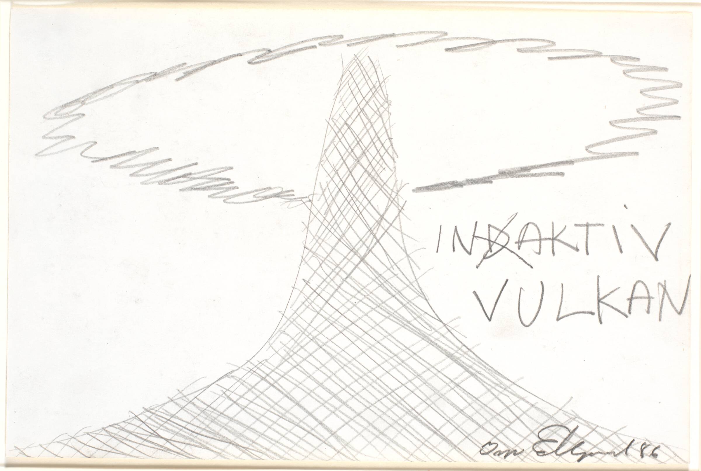 "In(d)aktiv vulkan", Inge Ellegaard, 1986