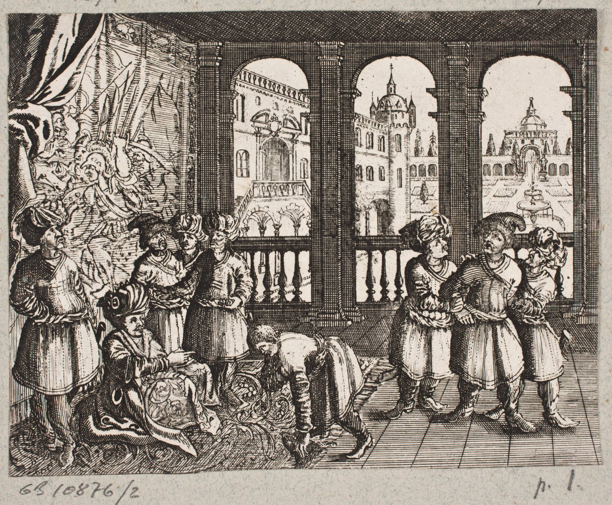 Illustration til Adam Olearius, “Persianischer Rosenthal von einem Sinnreichen Poeten Schich Saadi […]”, Schleswig 1660, J. Muller, 1645