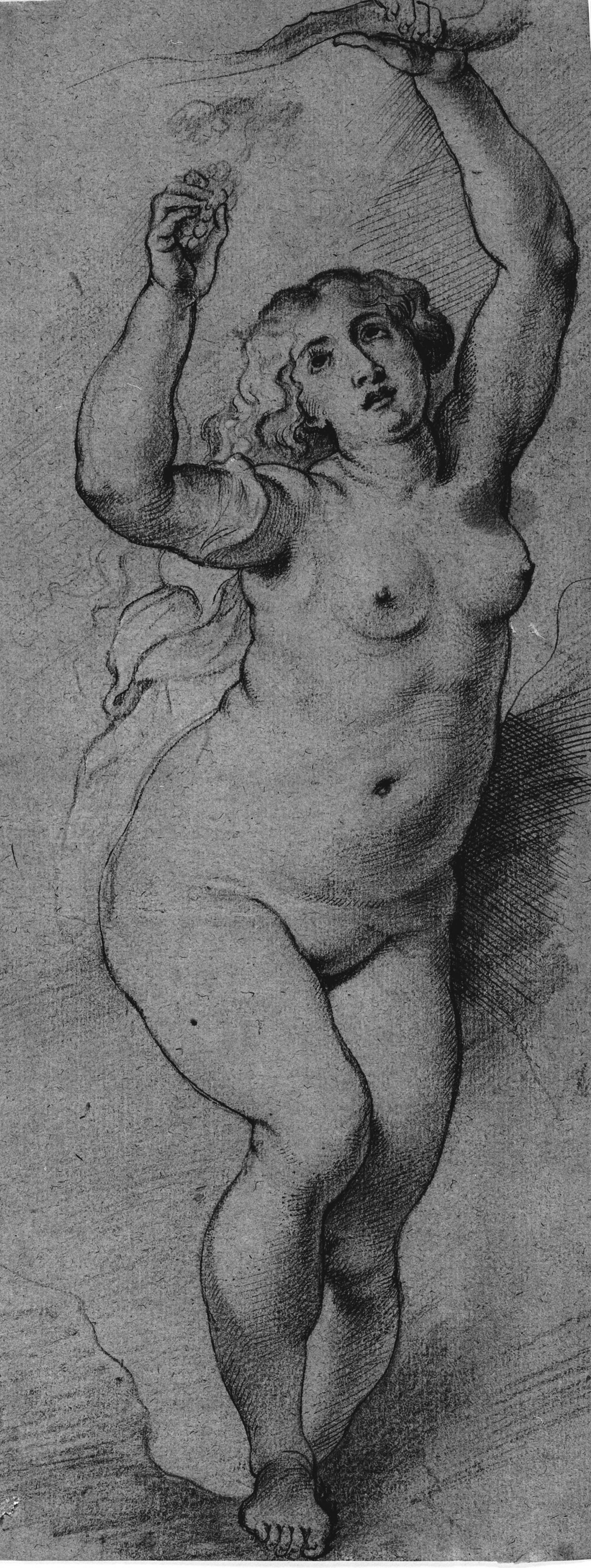 Nøgen kvindefigur med opstrakte arme, Willem Panneels, 1598-1601