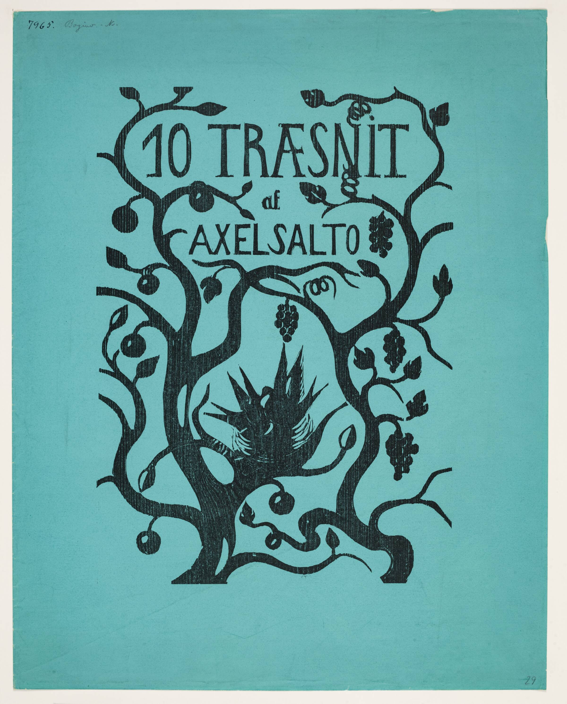 Omslag til 10 dyretræsnit af Axel Salto. Klingens kunstnermappe nr. 3, Axel Salto, 1922