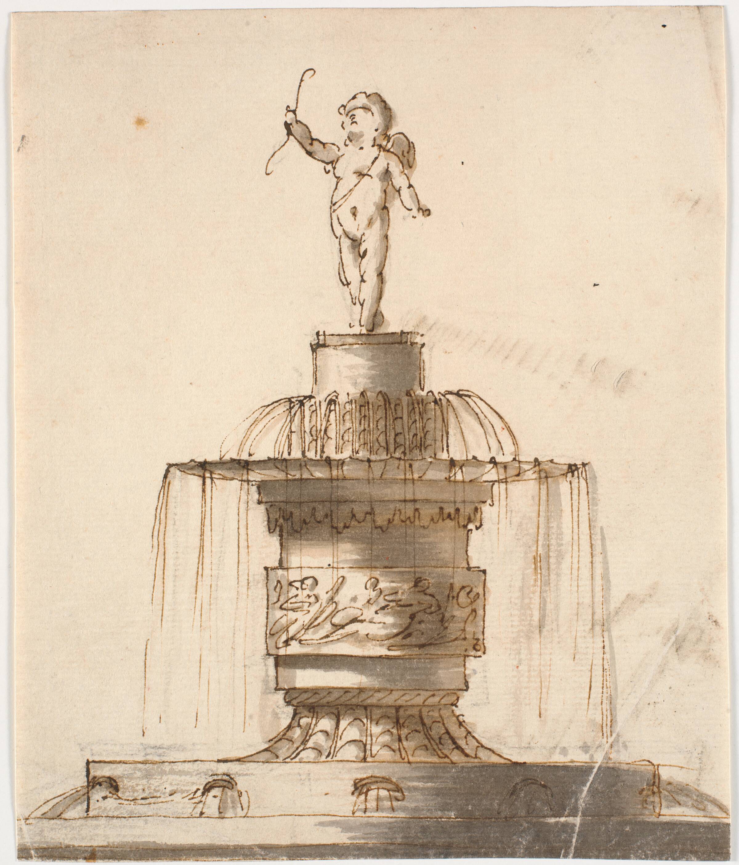Fontæne med Amorfigur, Johannes Wiedewelt, 1731-1802