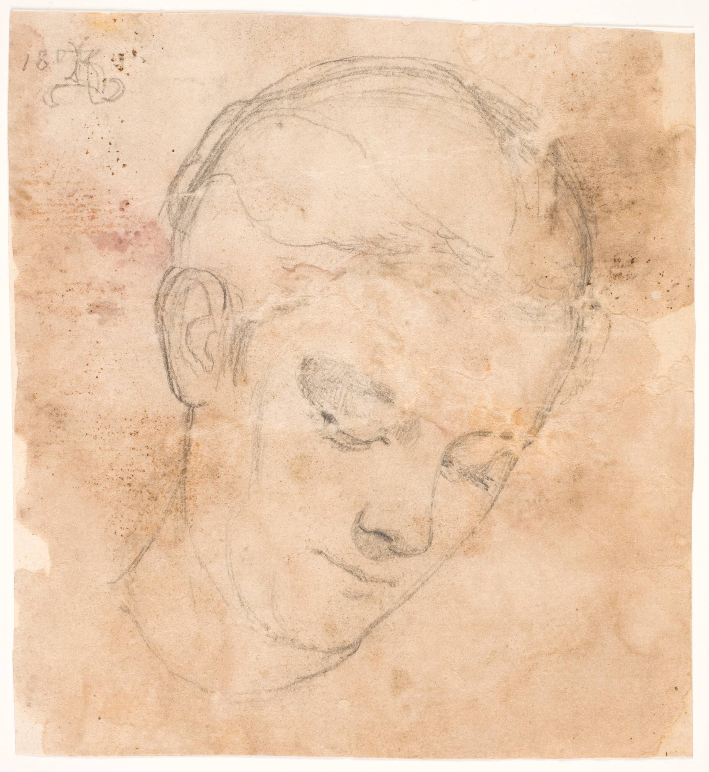 Kunstnerens søster Elizabeth. 3/4 profil til højre, Kristian Zahrtmann, 1866-1869