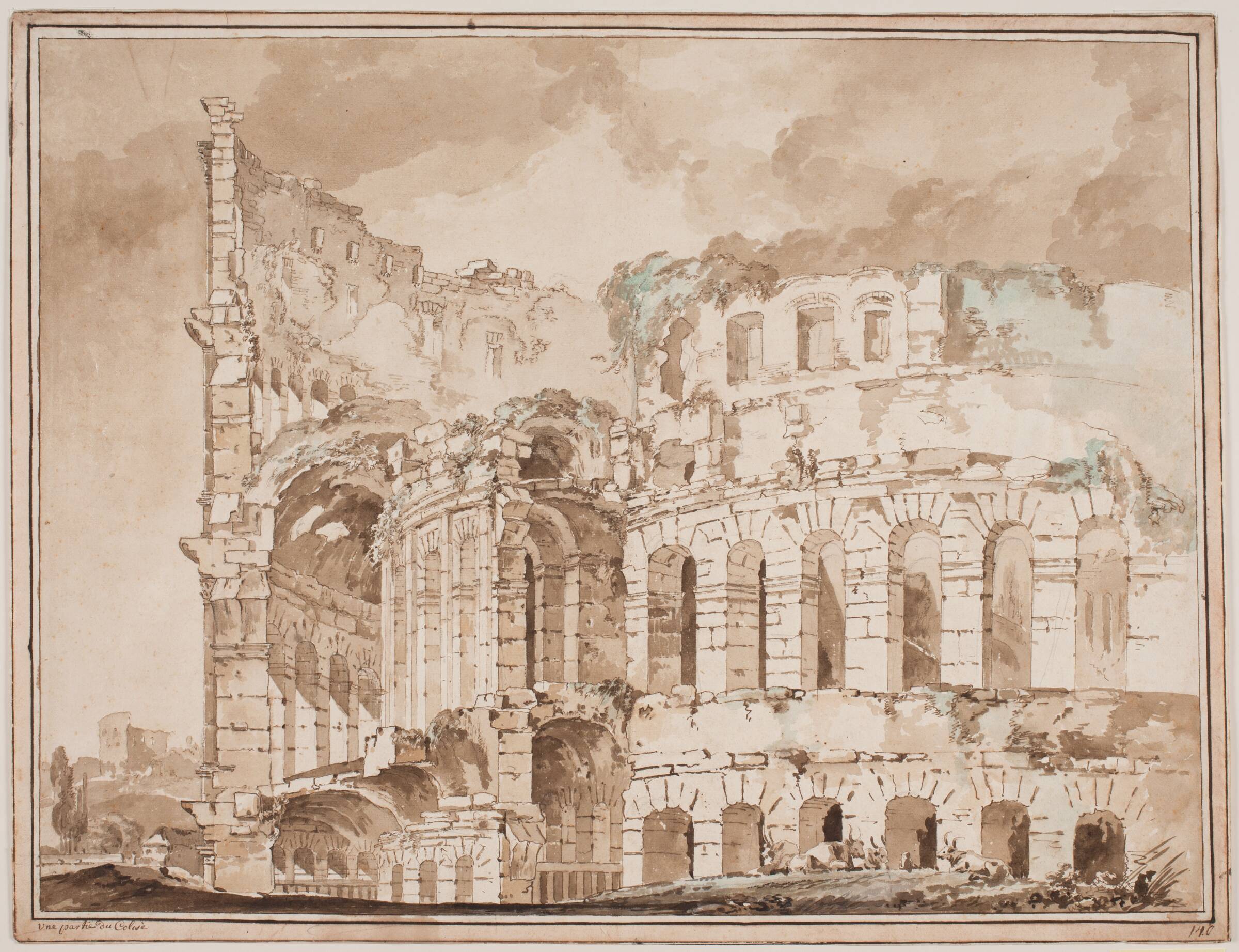 Colosseum set udefra, Jens Petersen Lund, 1730-1793