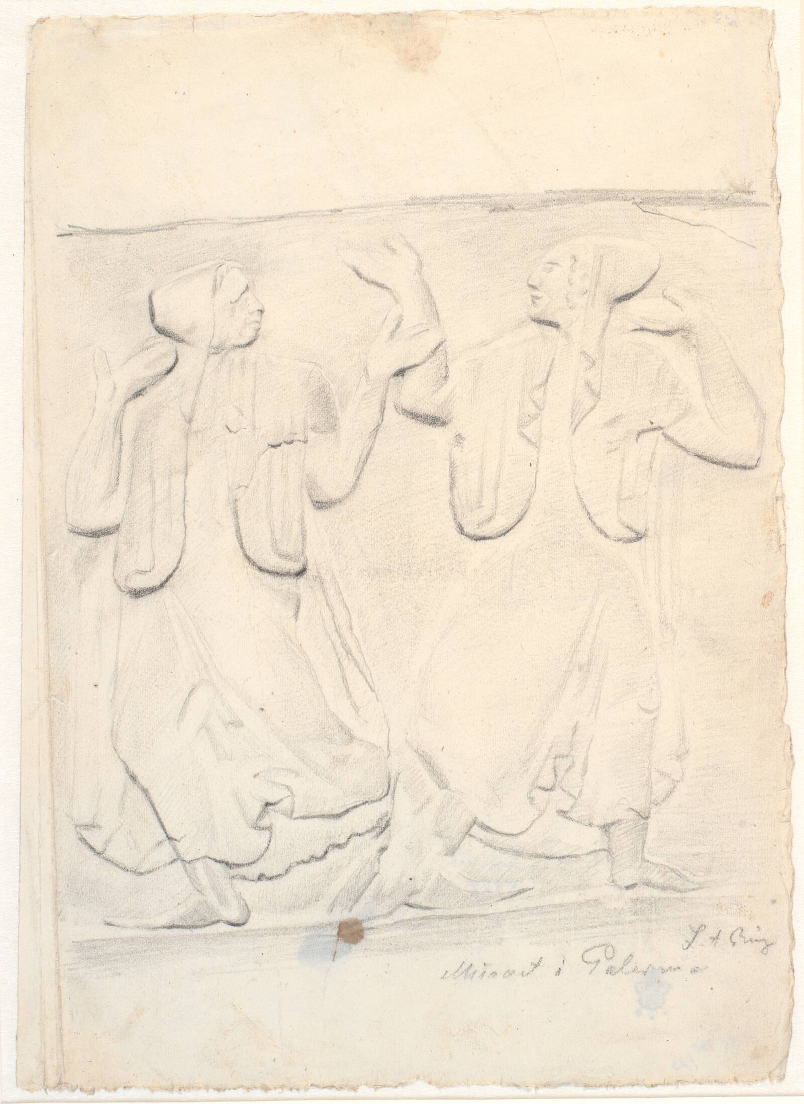 Studie efter antikt relief, L.A. Ring, 1893-1895