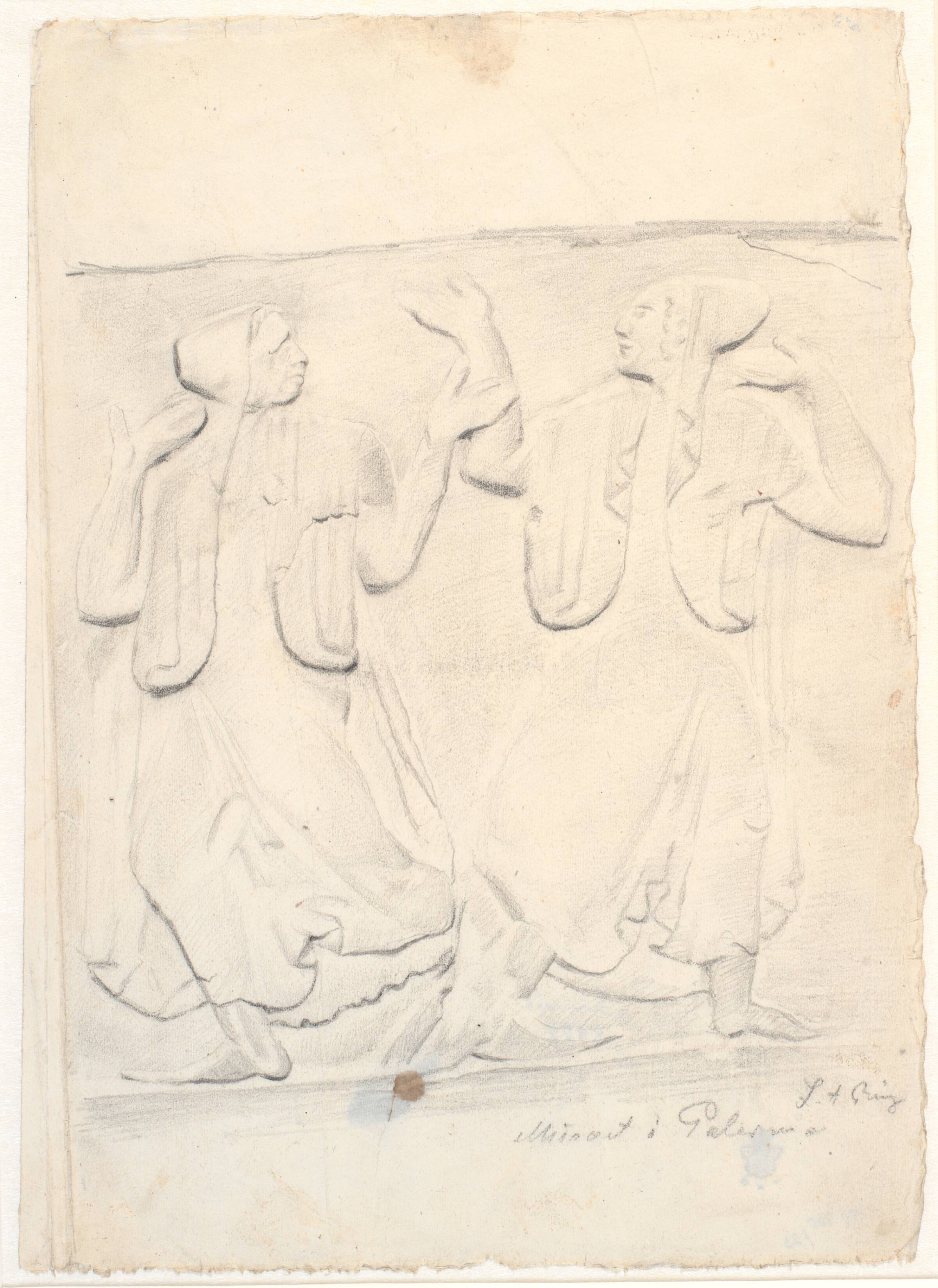Studie efter antikt relief, L.A. Ring, 1893-1895