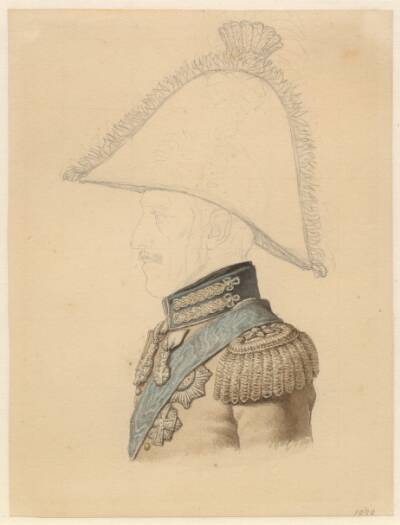 Portræt af Frederik VI i profil mod venstre