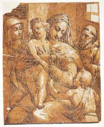 Jomfru Maria med Jesusbarnet flankeret af Johannes Døberen som barn, den hellige Frans af Assisi og Katarina af Siena