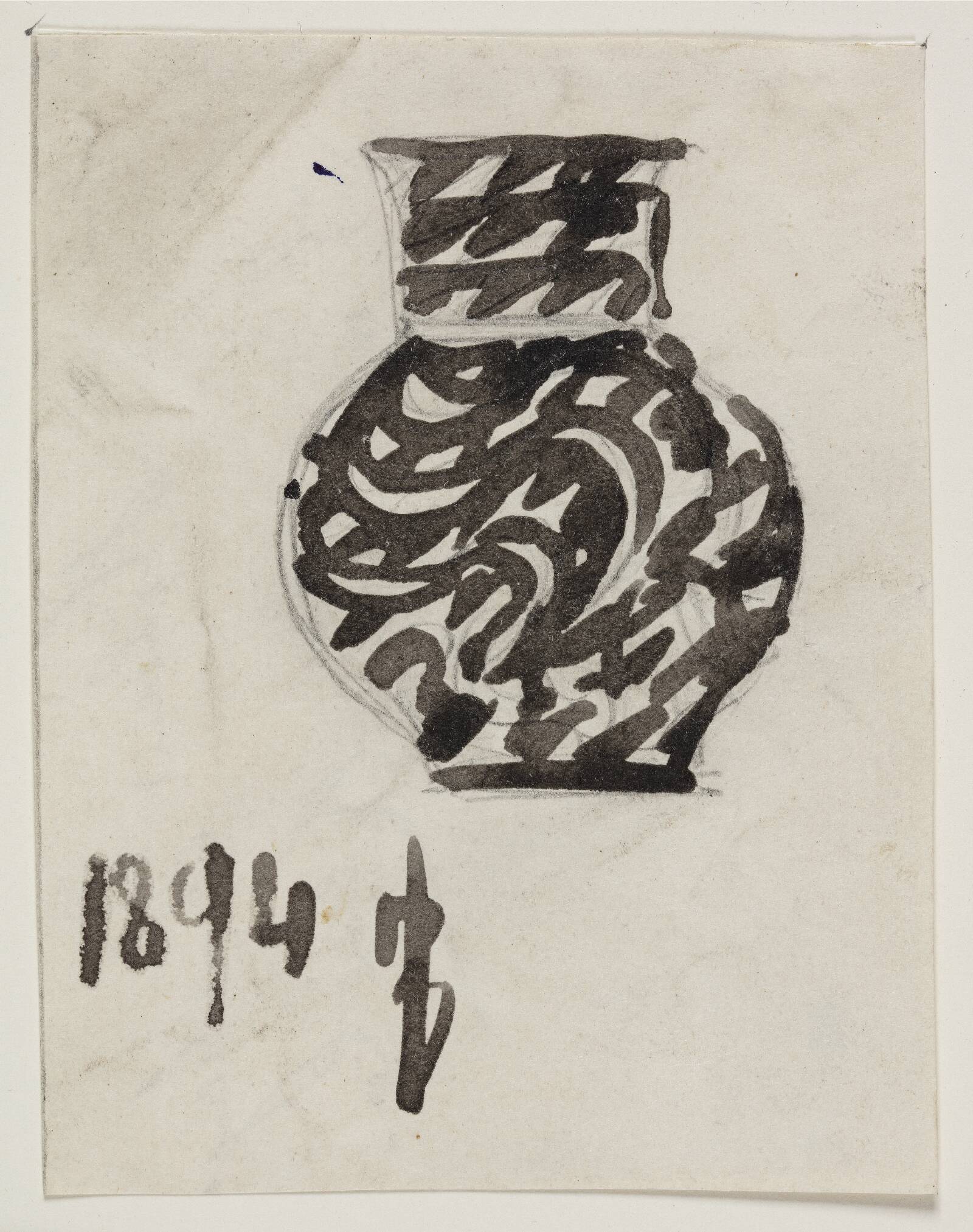 Studie til bredhalset krukke, Thorvald Bindesbøll, 1894