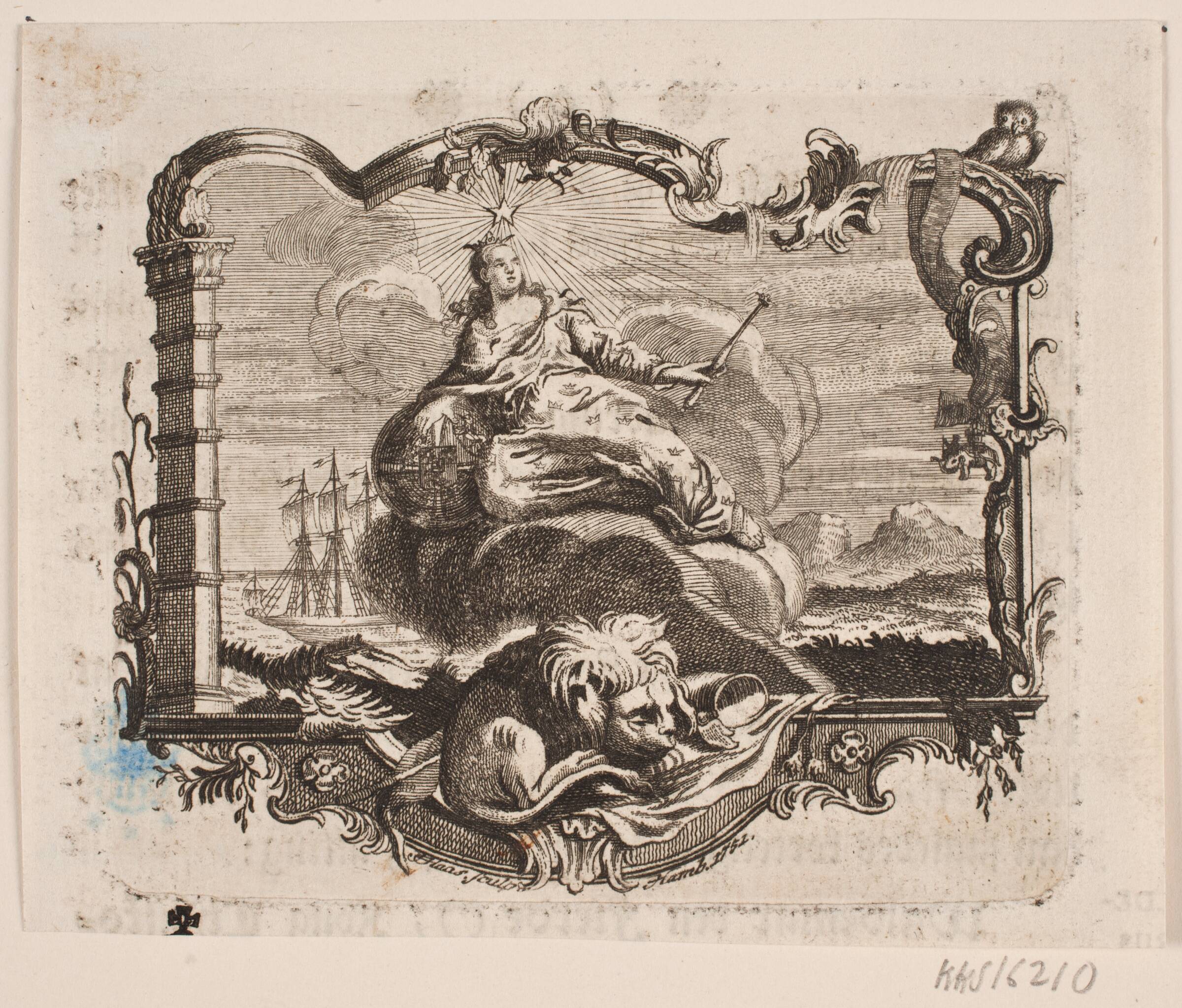 Vignet til "Udtog af den danske historie fra 1333-1559", Jonas Haas, 1752