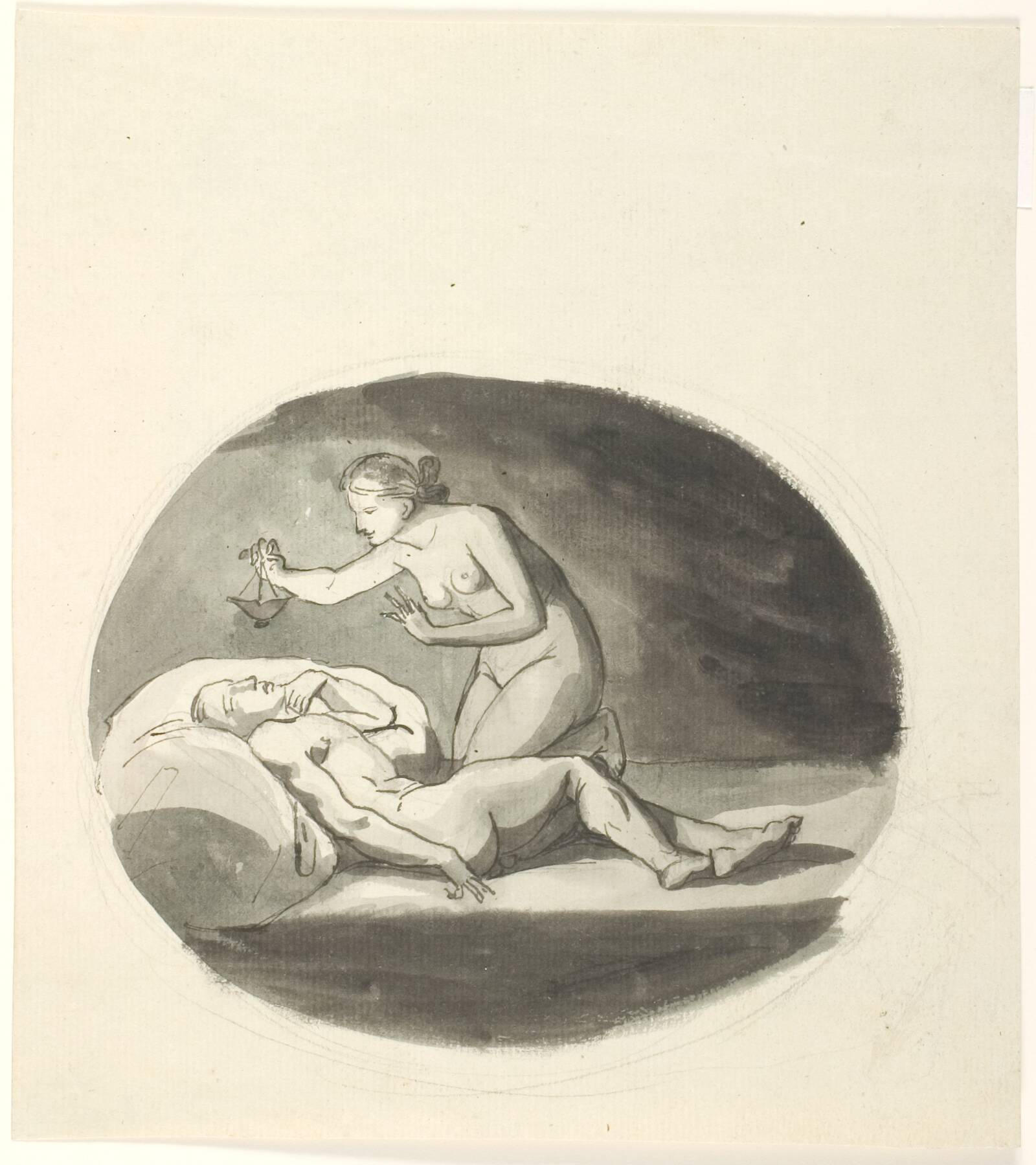 Psyche og den sovende Amor, Johannes Senn, 1806
