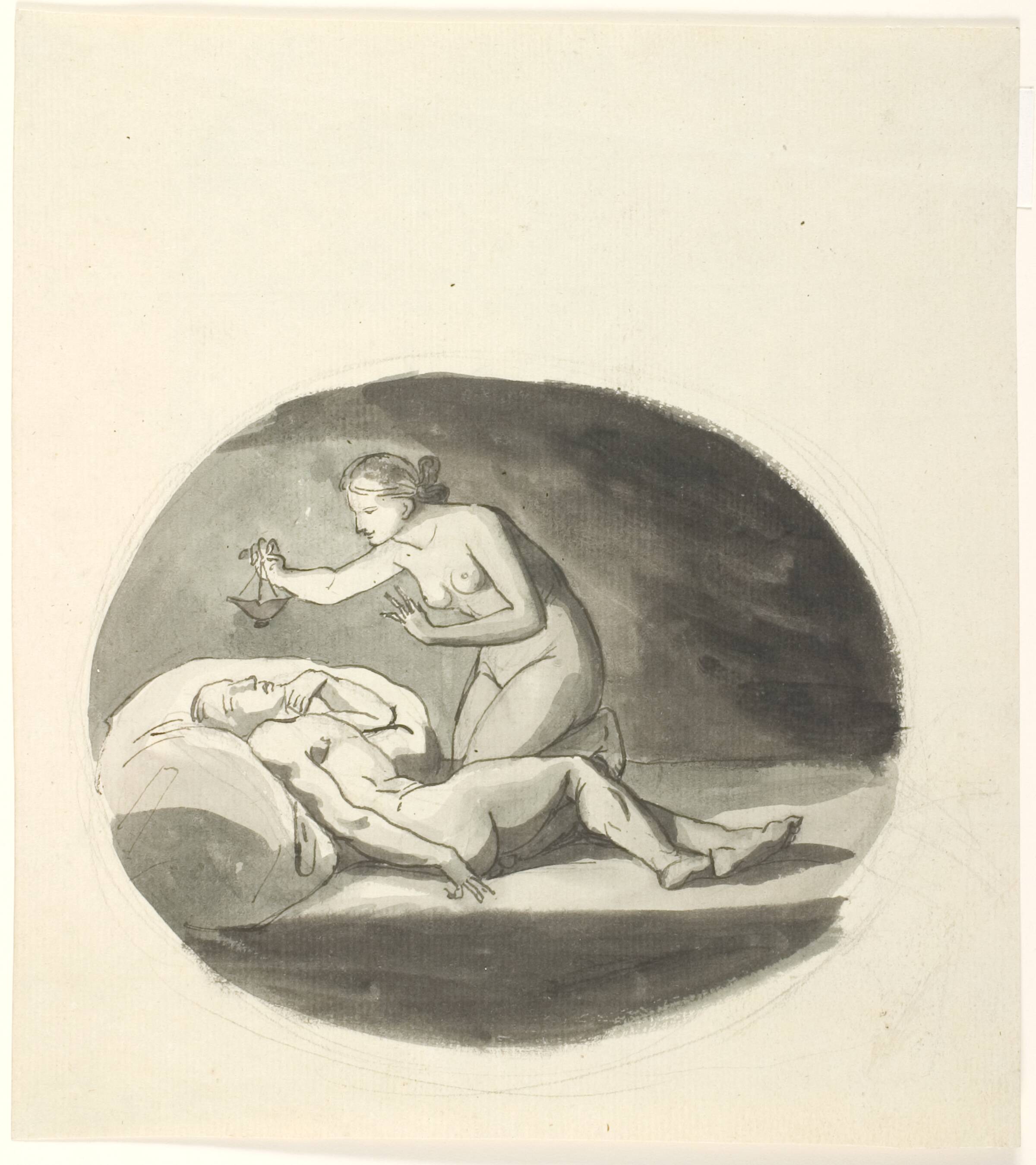 Psyche og den sovende Amor, Johannes Senn, 1806