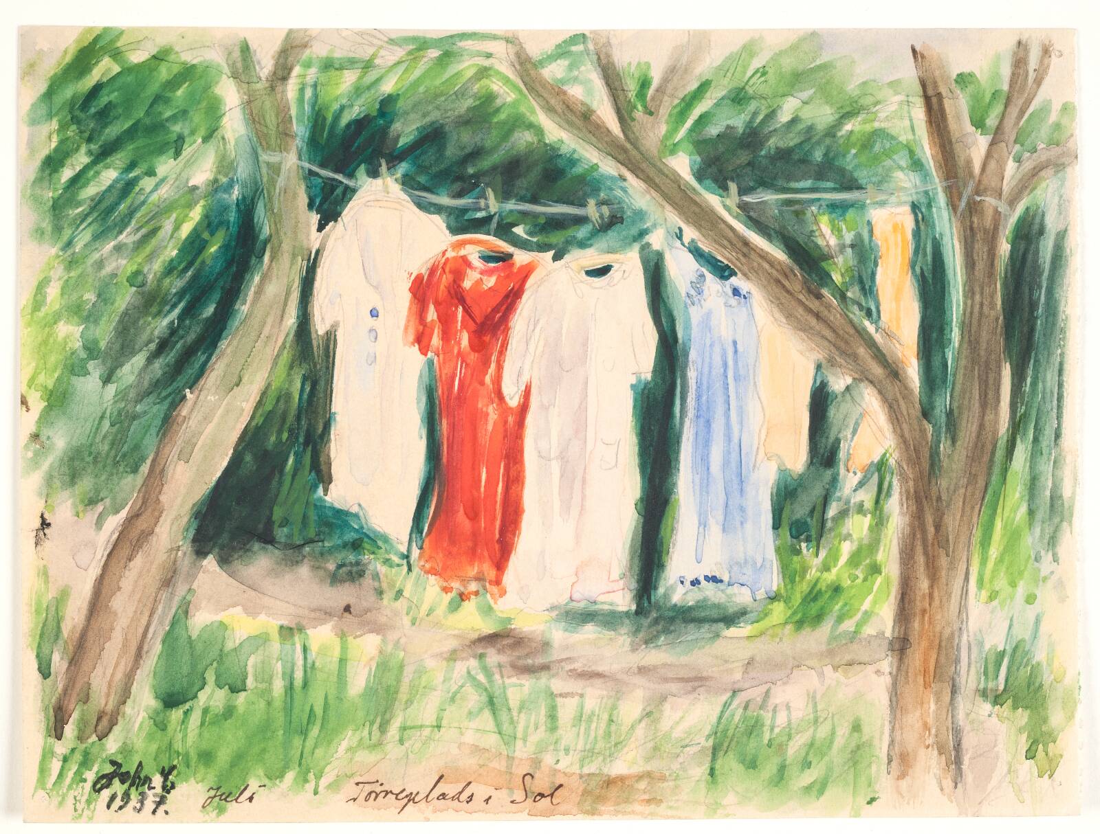 Tørreplads i solen, John Christensen, 1937