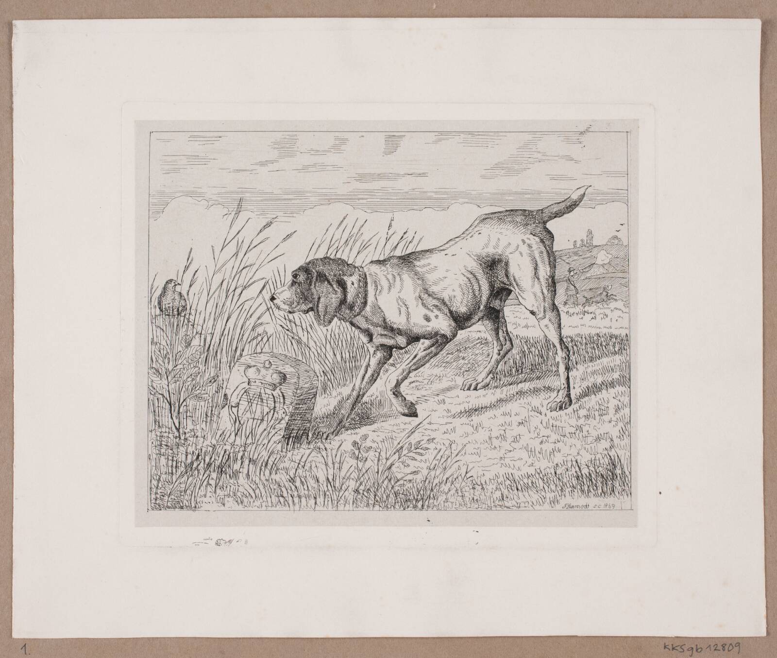 En jagthund, Frede Aamodt, 1869