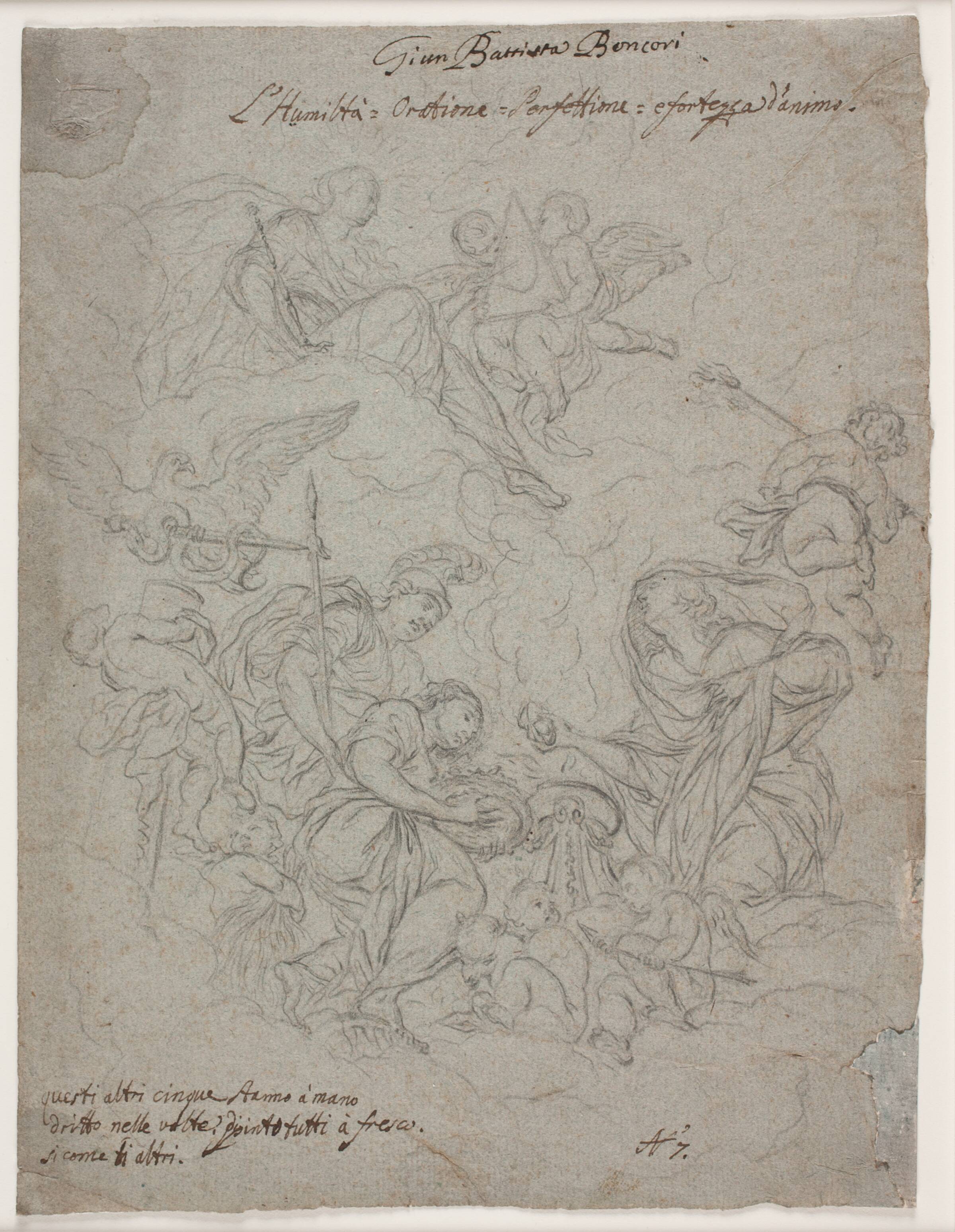 Kompositionsstudier efter Gian Battista Boncori, Hendrik Krock, 1686-1738