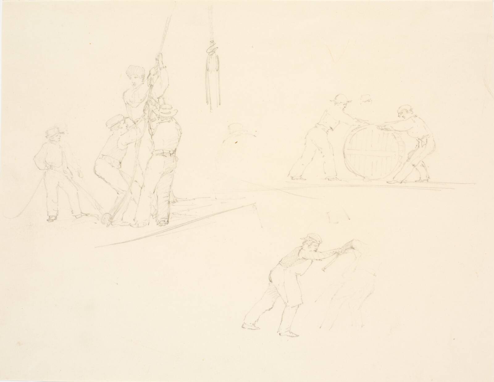 Havnescener med arbejdsmænd, Martinus Rørbye, 1803-1848
