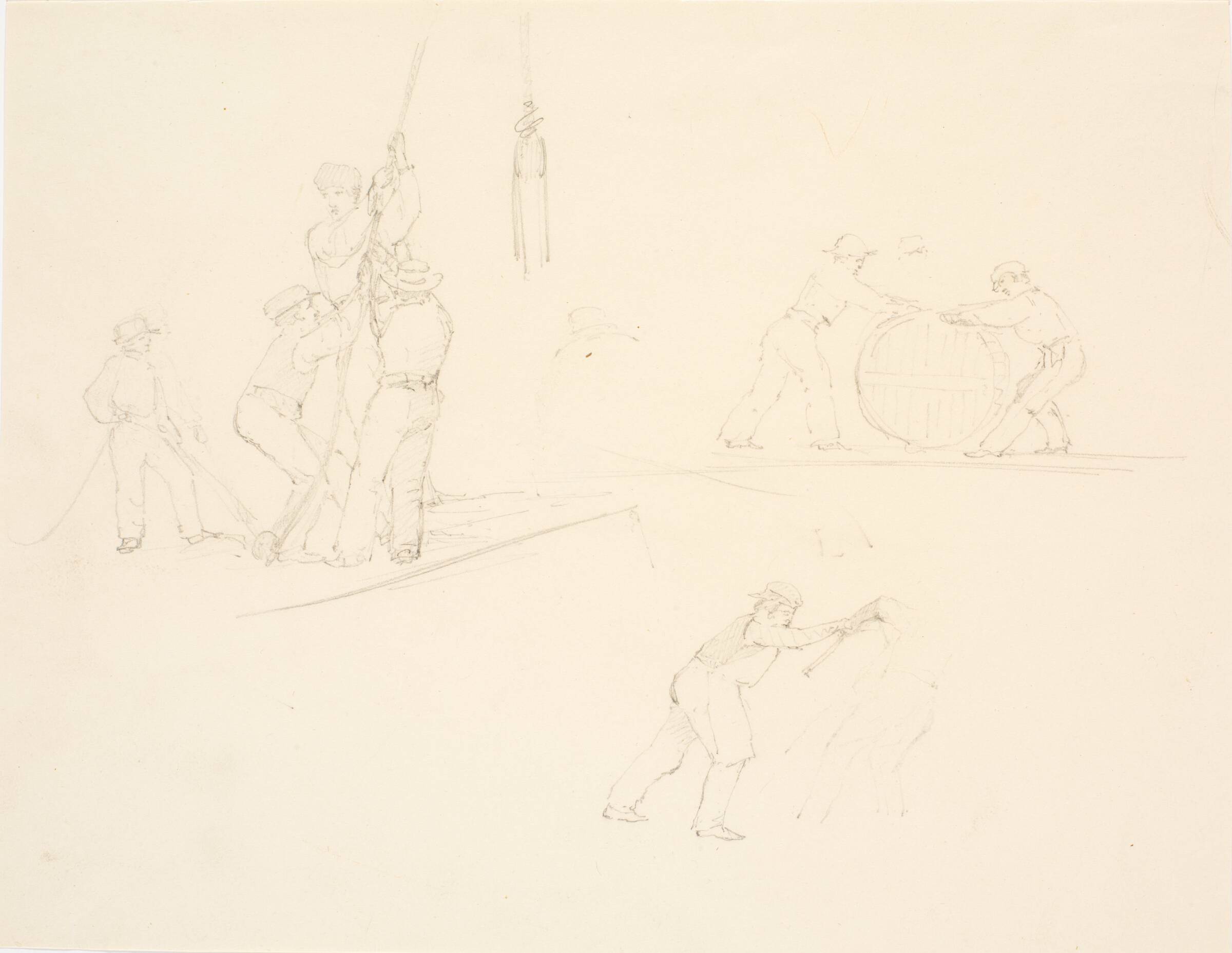 Havnescener med arbejdsmænd, Martinus Rørbye, 1803-1848