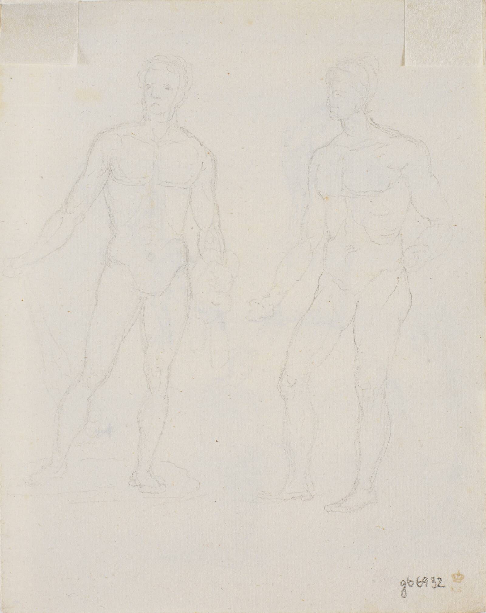 To nøgne mandlige modelstudier, C.A. Lorentzen, 1746-1828