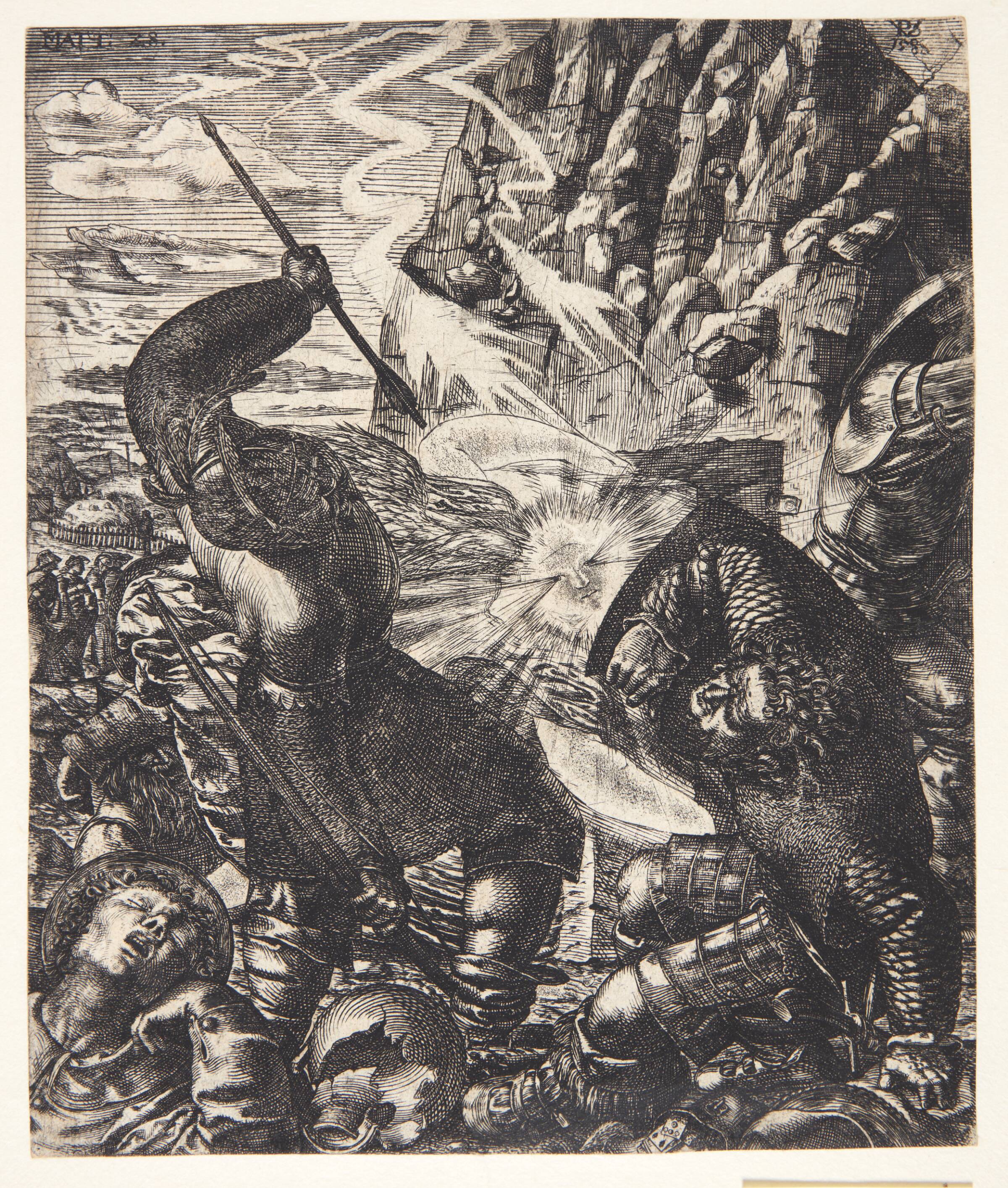 Englen vælter stenen bort fra Kristi grav, Philipp Uffenbach, 1588