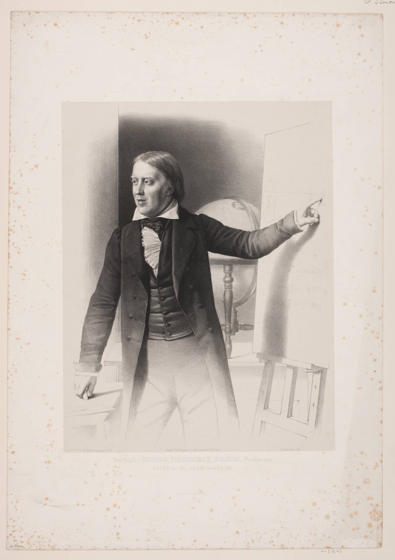 Professor Georg Frederik Ursin, C. Simonsen, 1858