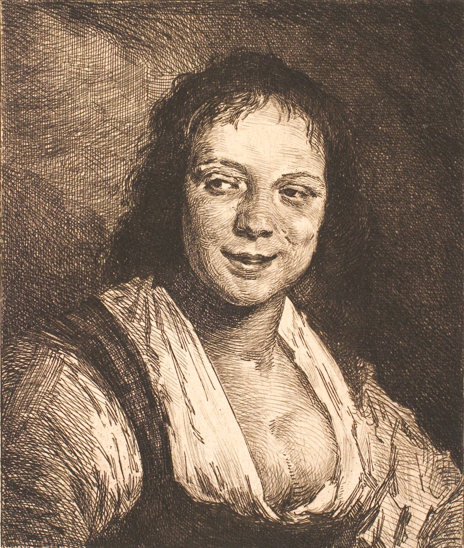 Leende pige, efter Frans Hals, Frans Schwartz, 1881