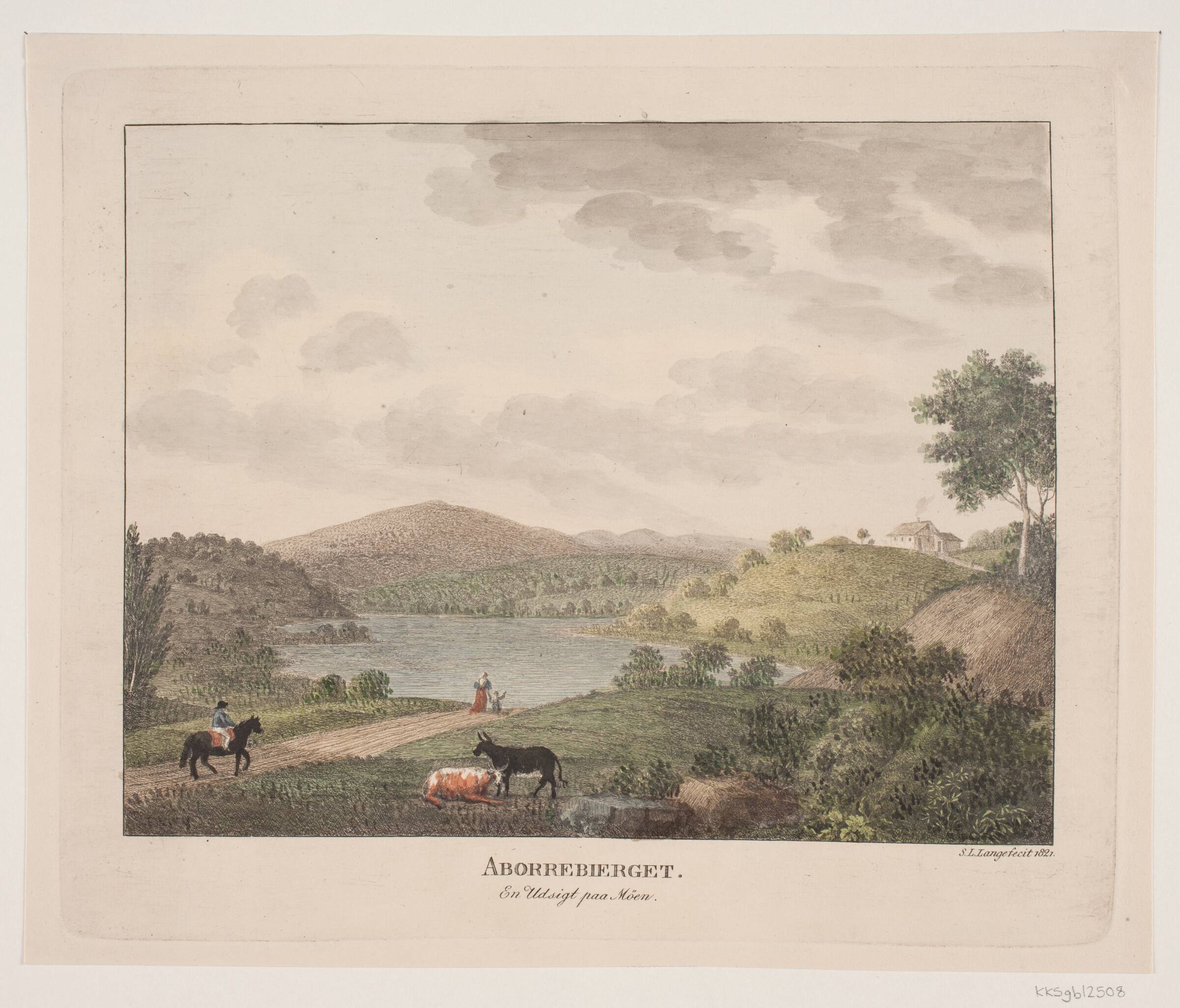Aborrebjerget. En udsigt på Møn, Søren L. Lange, 1821