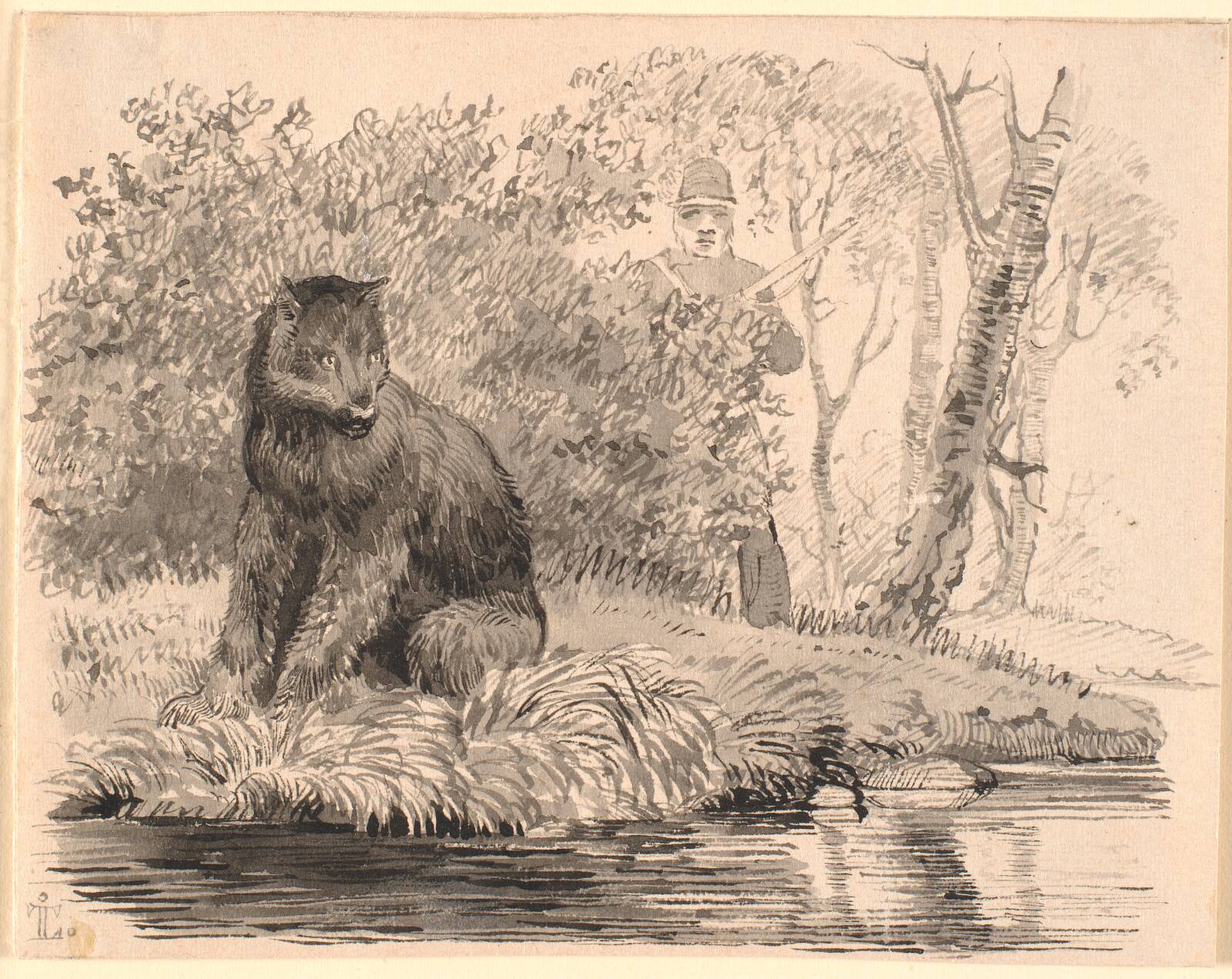 Bjørnen, Johan Thomas Lundbye, 1843